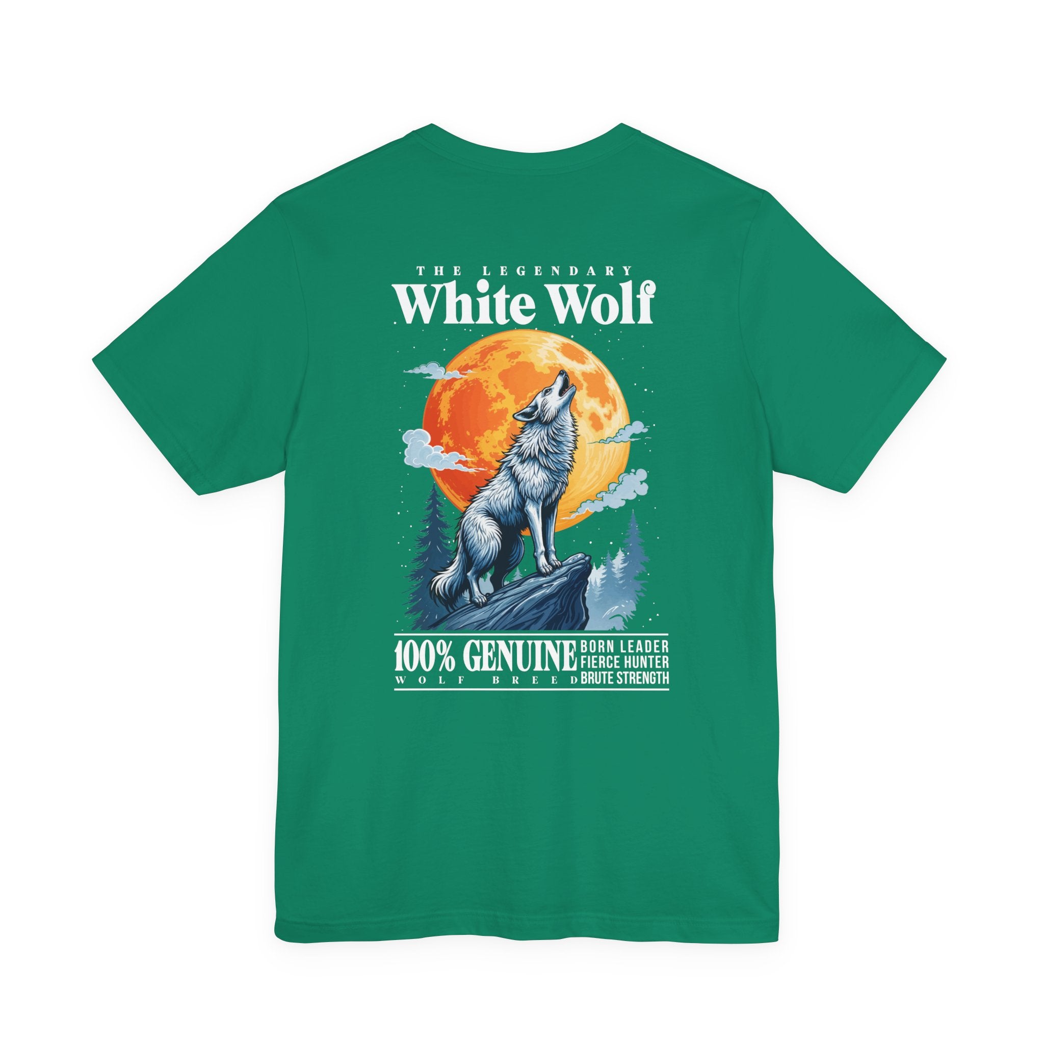 The Legendary White Wolf T-Shirt – Majestic Wolf Howling at Full Moon