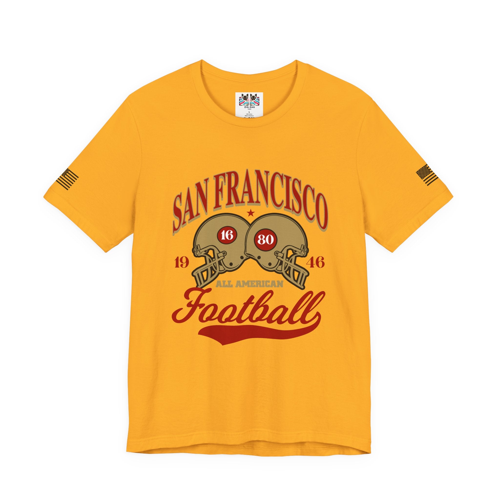 San Francisco Football T-Shirt, All American 1946 Dual Helmet Vintage Tee, SF Bay Area Fan Shirt, Retro Football Gift, Unisex