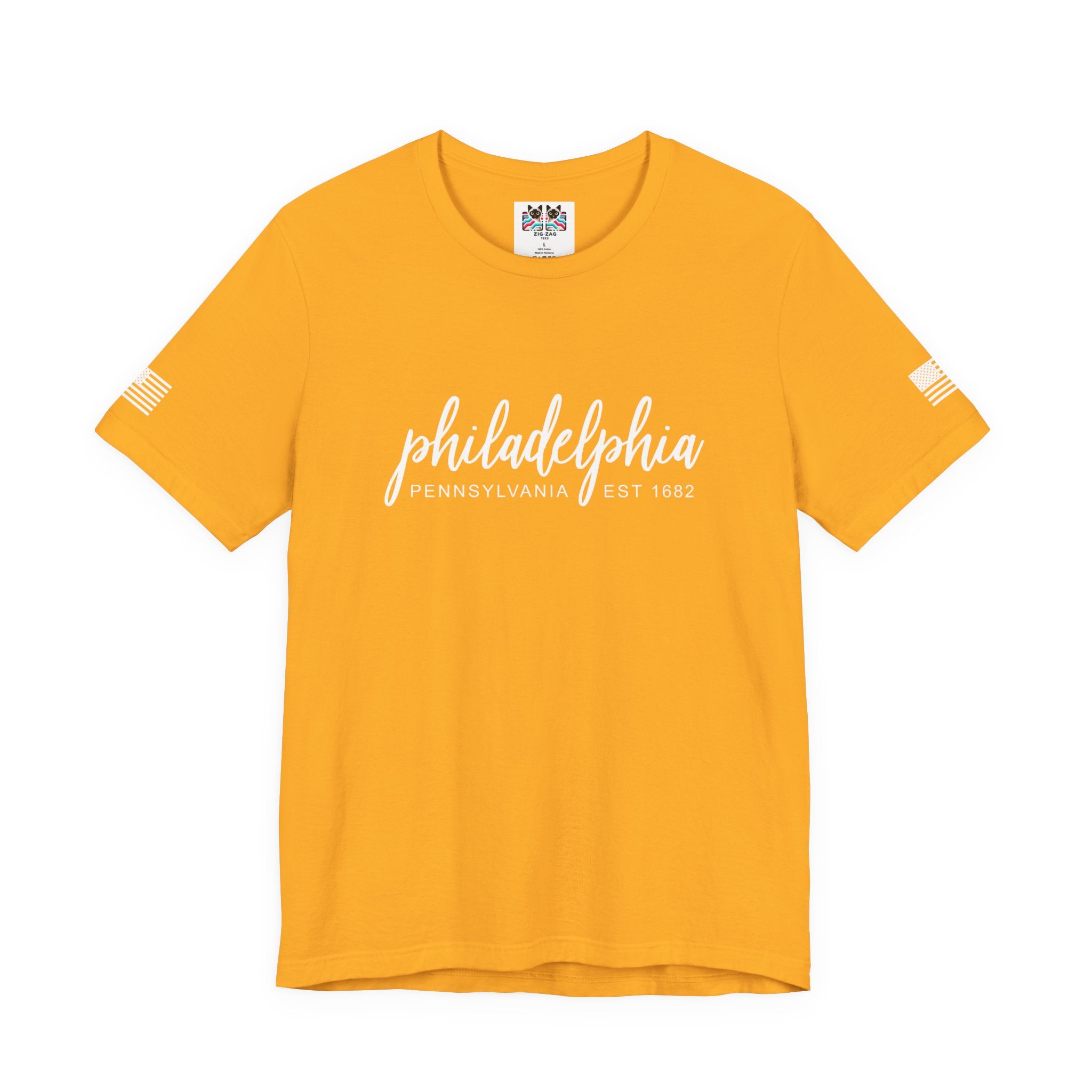Philadelphia Pennsylvania EST 1682 T-Shirt – Elegant Cursive Script Graphic Tee