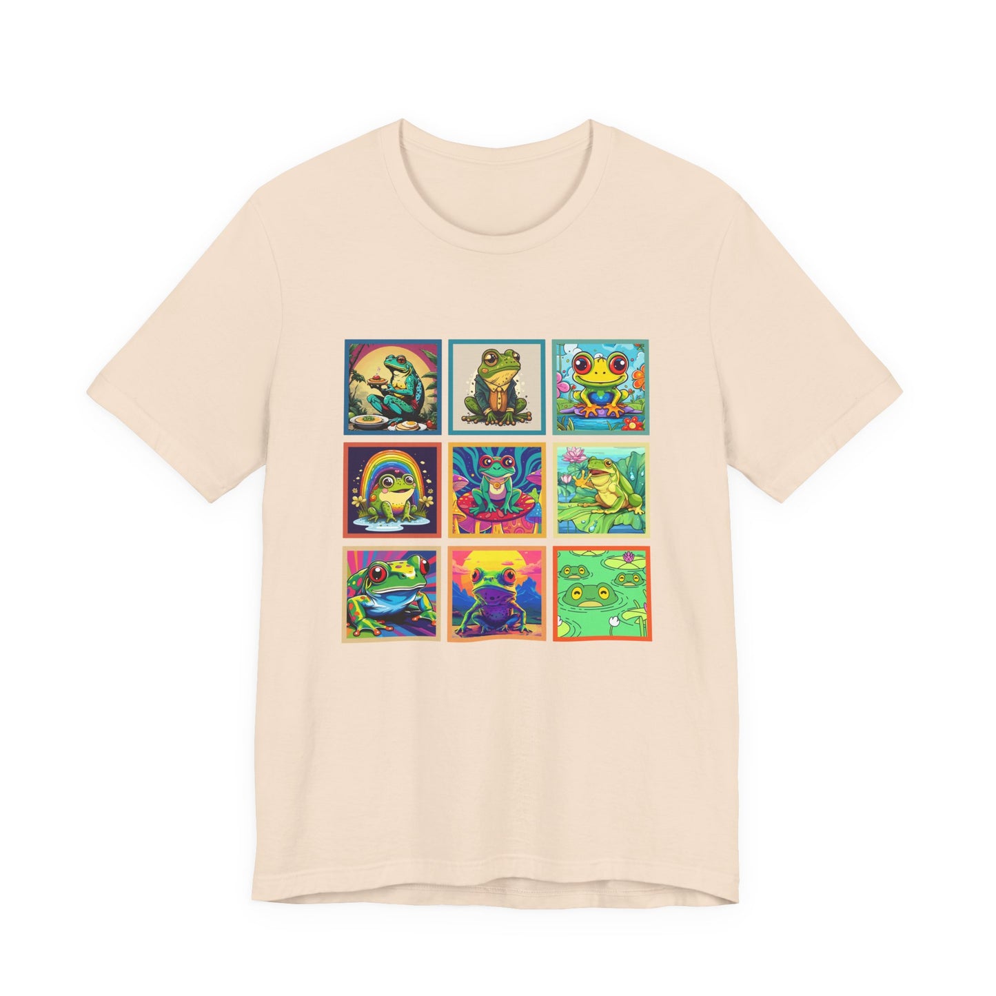 Colorful Frogs Pop Art Tshirt – Nine Amphibian Friends