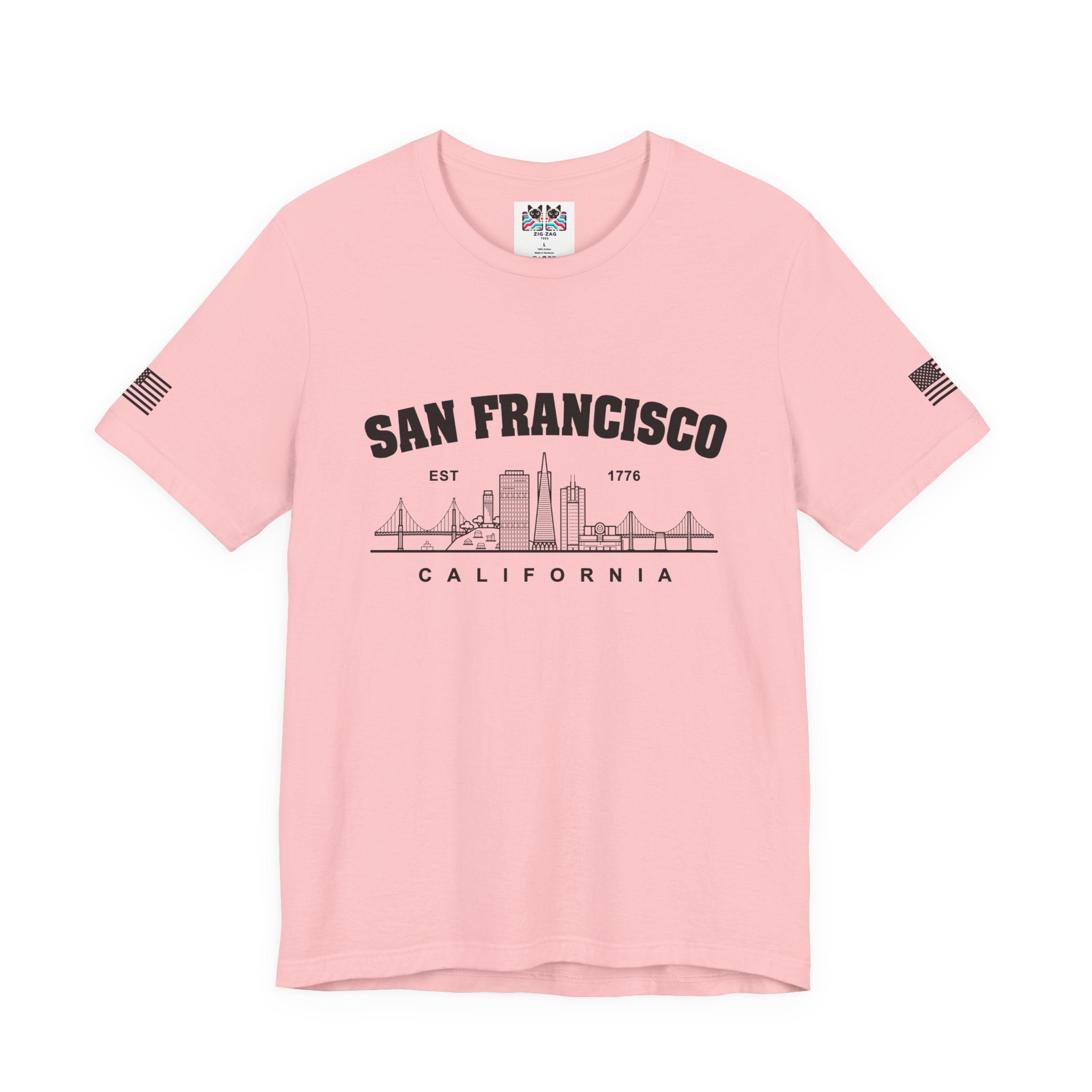 San Francisco California T-Shirt, EST 1776 Collegiate Skyline Tee, Bay Area Minimalist Gift Shirt, SF Souvenir, Unisex