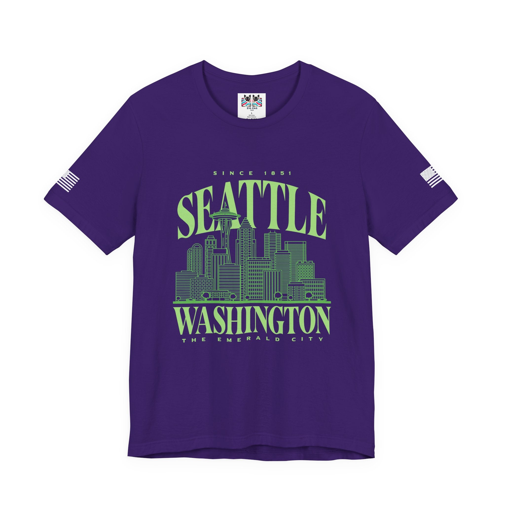Seattle Washington The Emerald City Since 1851 Skyline Graphic T-Shirt | Seattle Pride Tee | Pacific Northwest Shirt