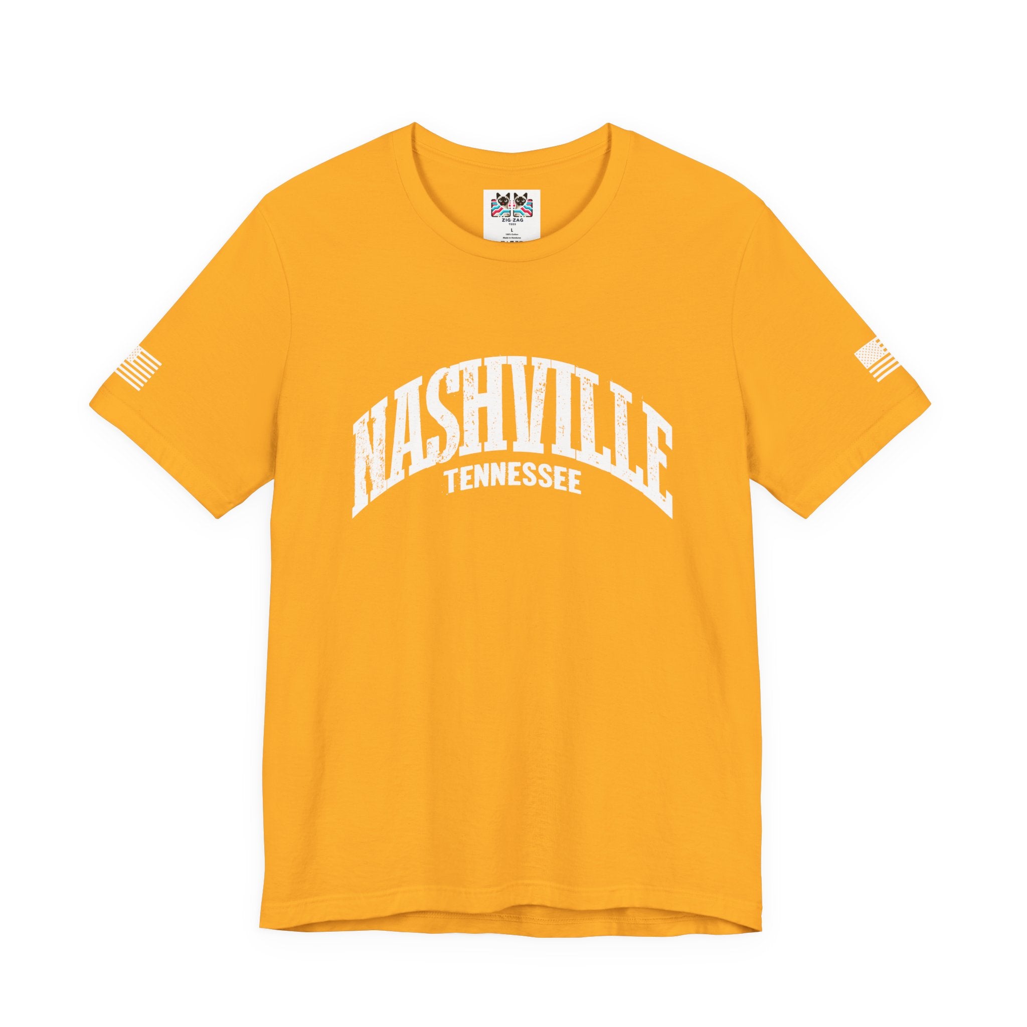 Nashville Tennessee T-Shirt – Distressed Arched Varsity Graphic Tee