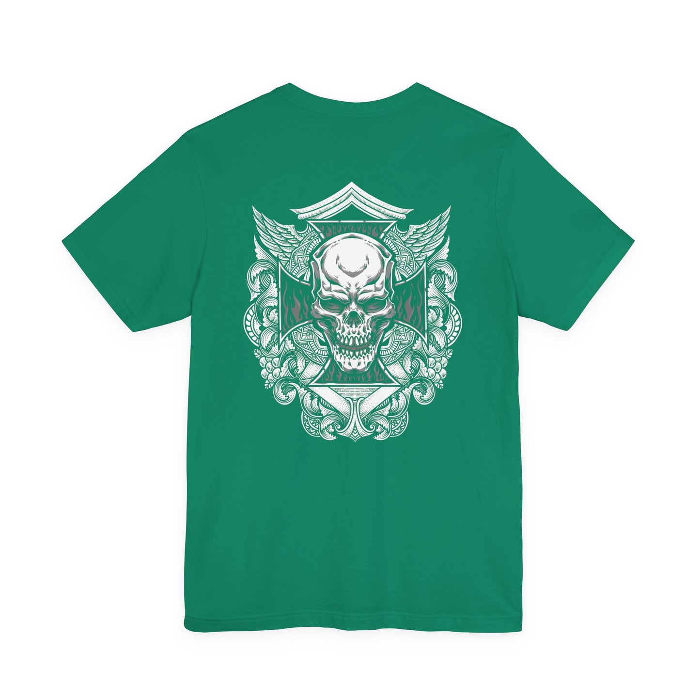 Gothic Winged Skull Ornamental Horror T-Shirt