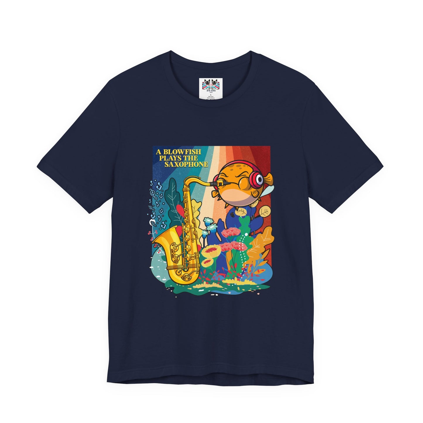 Underwater Jazz Blowfish Saxophone T-Shirt