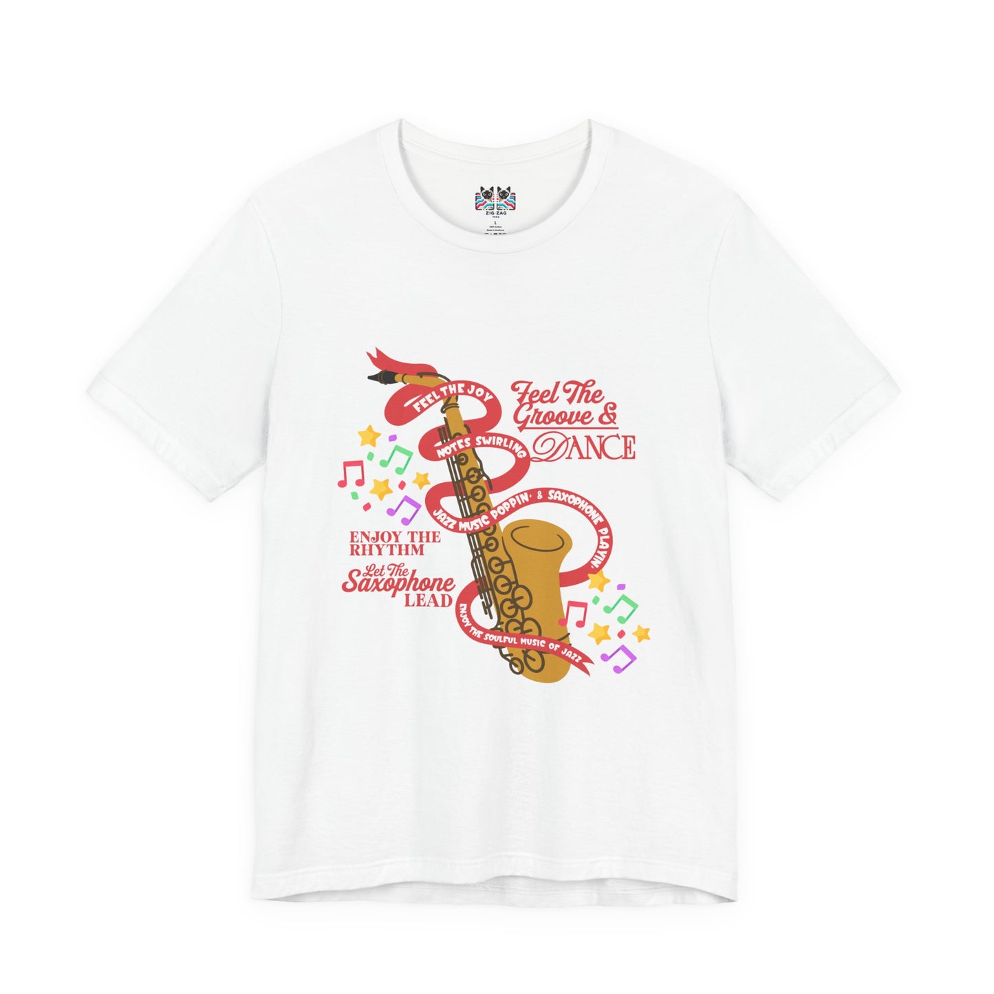 Feel the Groove Let the Saxophone Play Cartoon Saxophone T-Shirt
