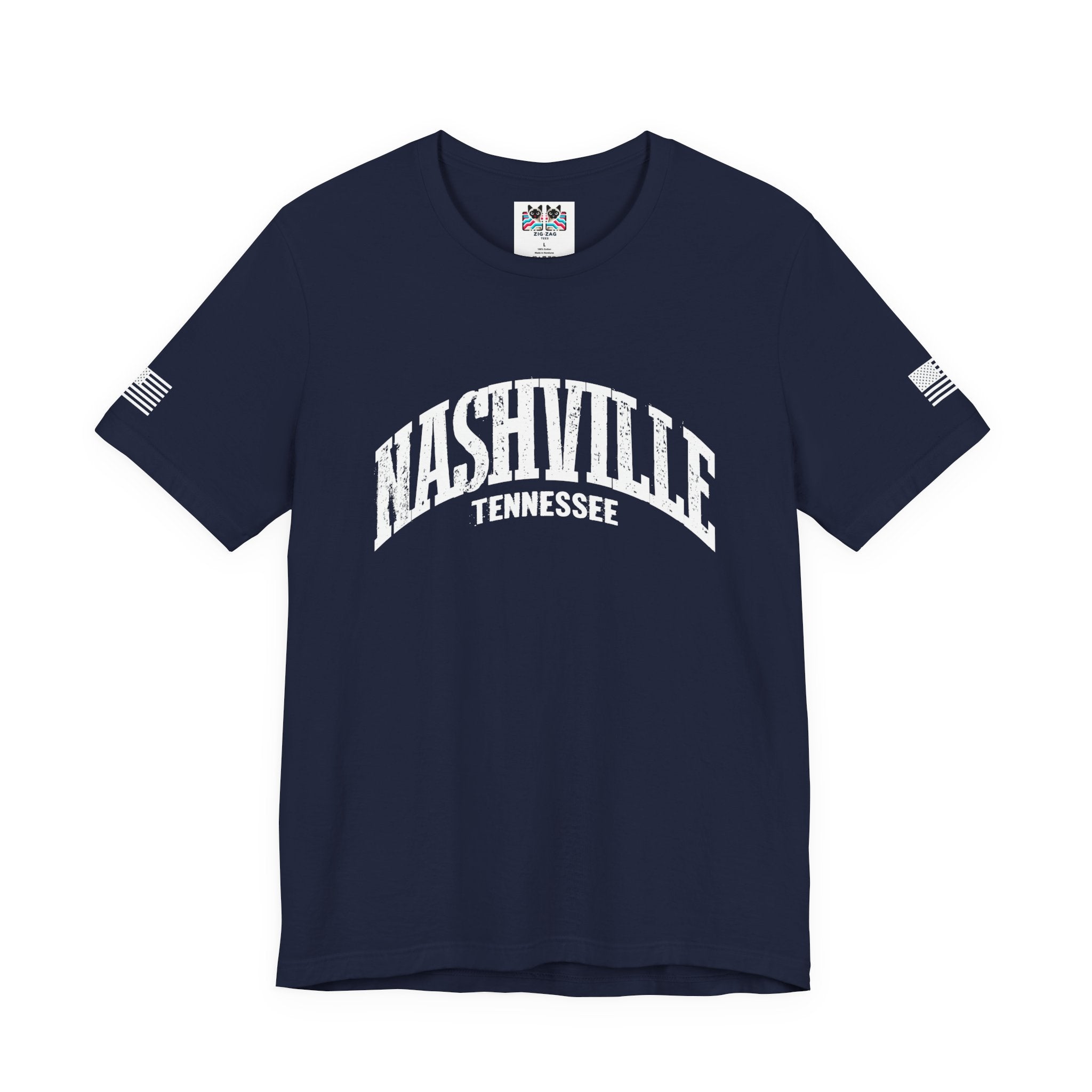 Nashville Tennessee T-Shirt – Distressed Arched Varsity Graphic Tee