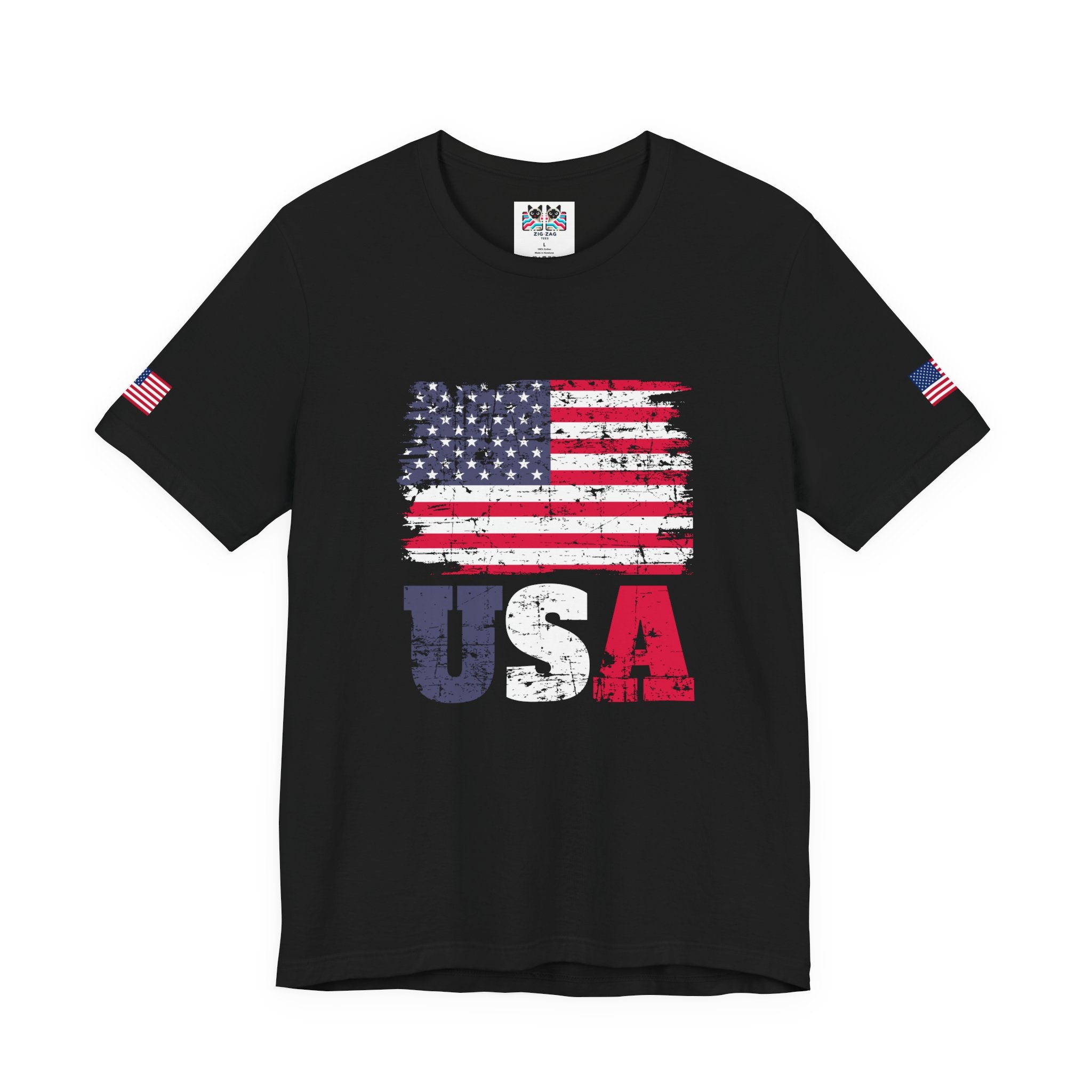 USA Flag T-Shirt – Vintage American Flag Patriotic Graphic Tee