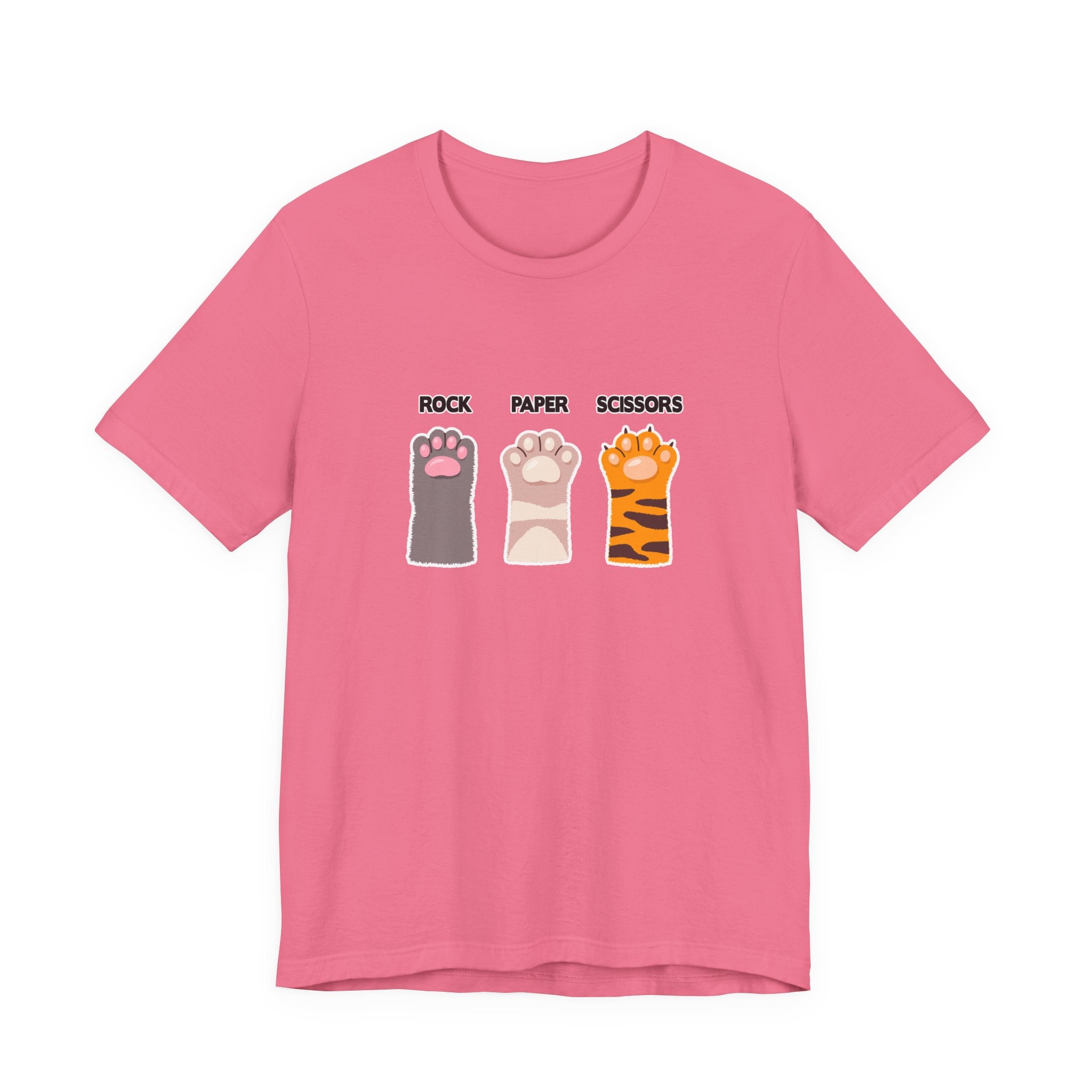 Rock Paper Scissors Cat Paw Tshirt Funny Feline Game Design