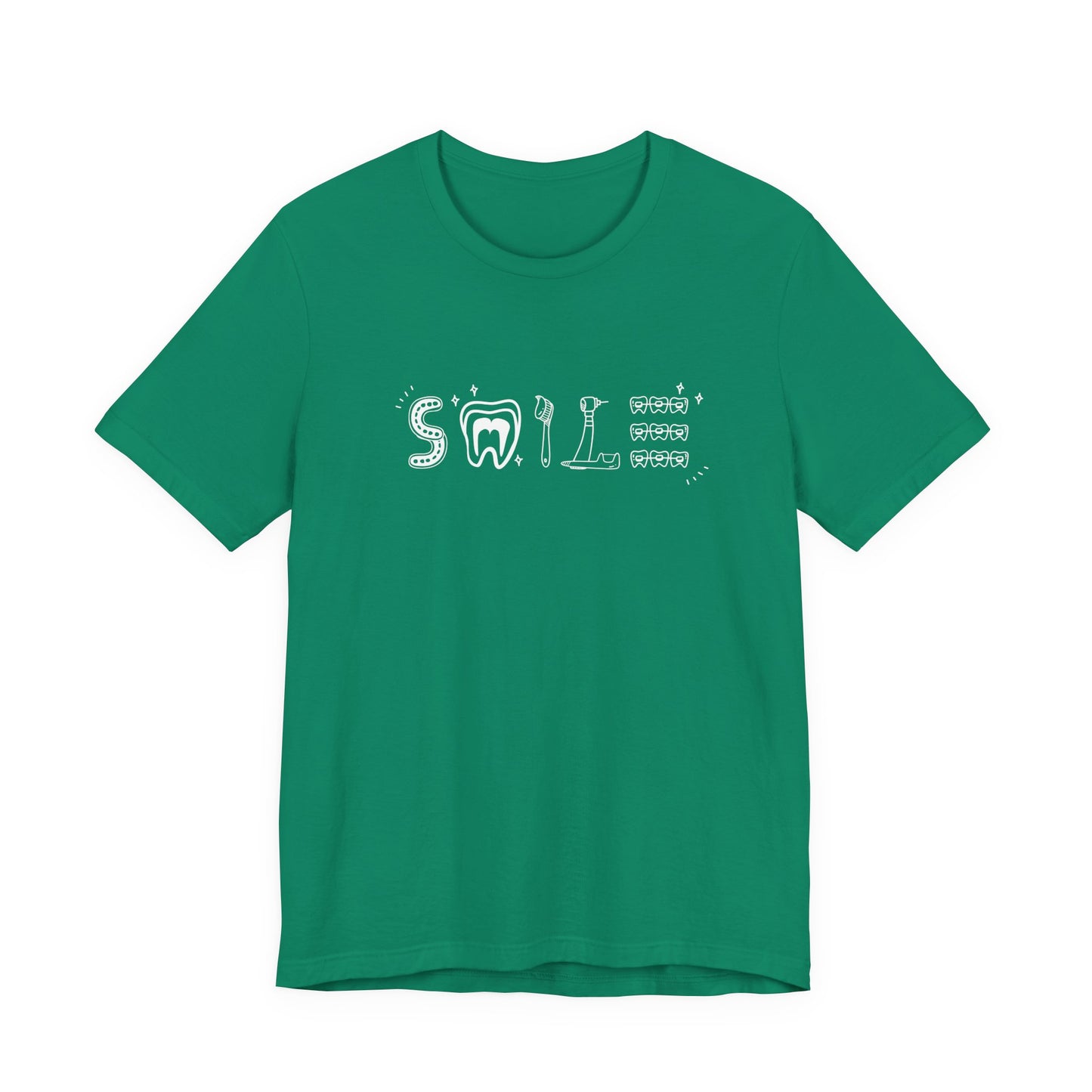 Smile TShirt Dental Cleaning Tools Art Toothbrush Floss Scaler Design