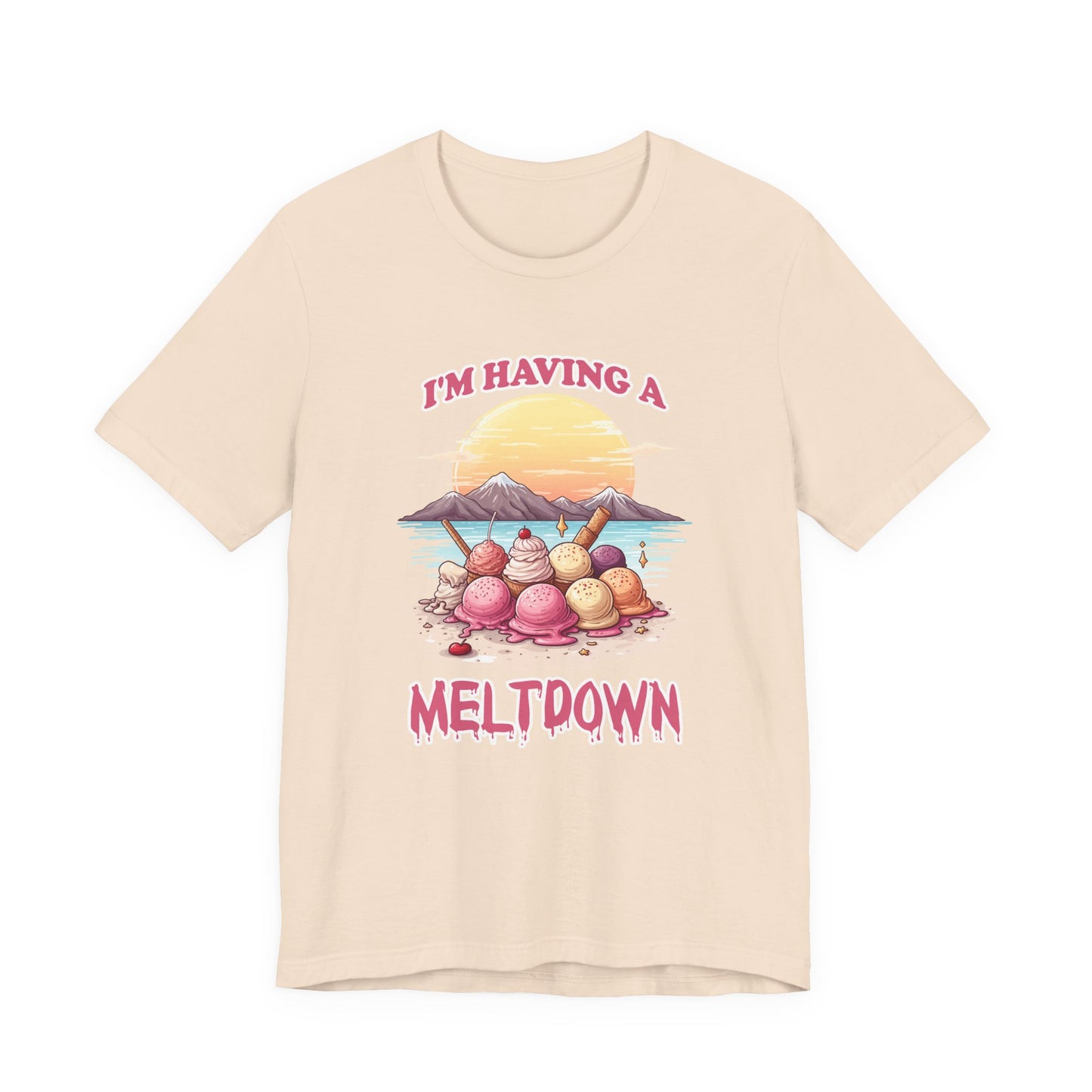 Im Having a Meltdown Tshirt Melting Ice Cream Scoops Beach Glacier Sunset Design