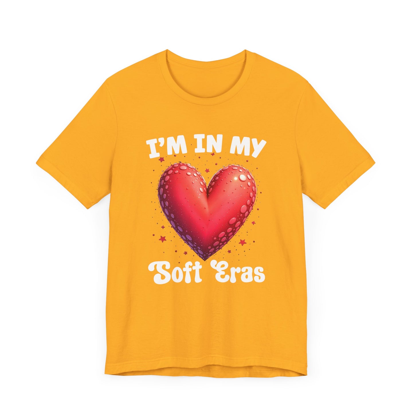 I'm In My Soft Eras – Embossed Red Heart & Star Accents Graphic T-Shirt