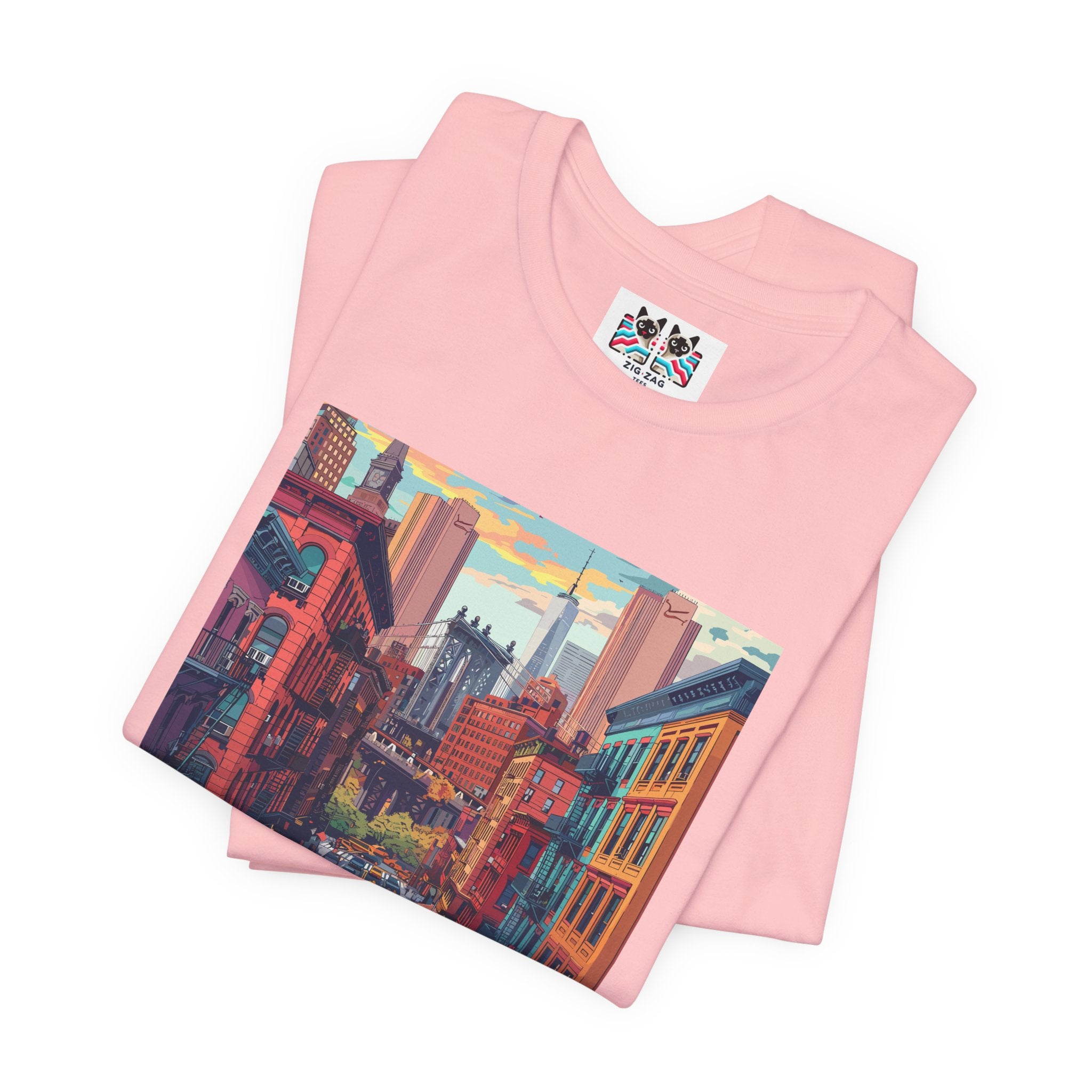 Brooklyn Bridge NYC T-Shirt - Vintage Street Scene Manhattan Bridge 1869 New York