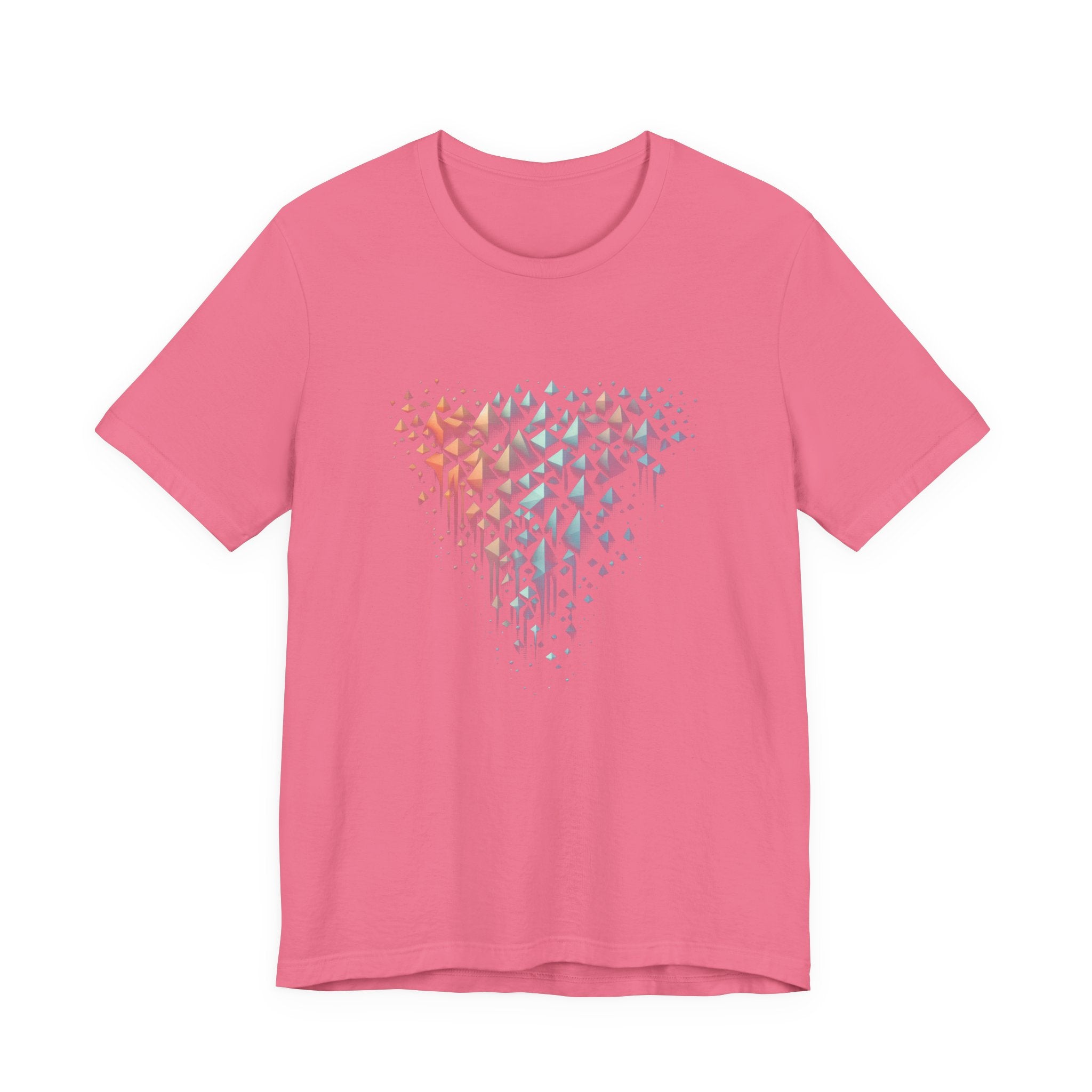 Triangle Cascade – Abstract Pyramid Alignment Graphic T-Shirt