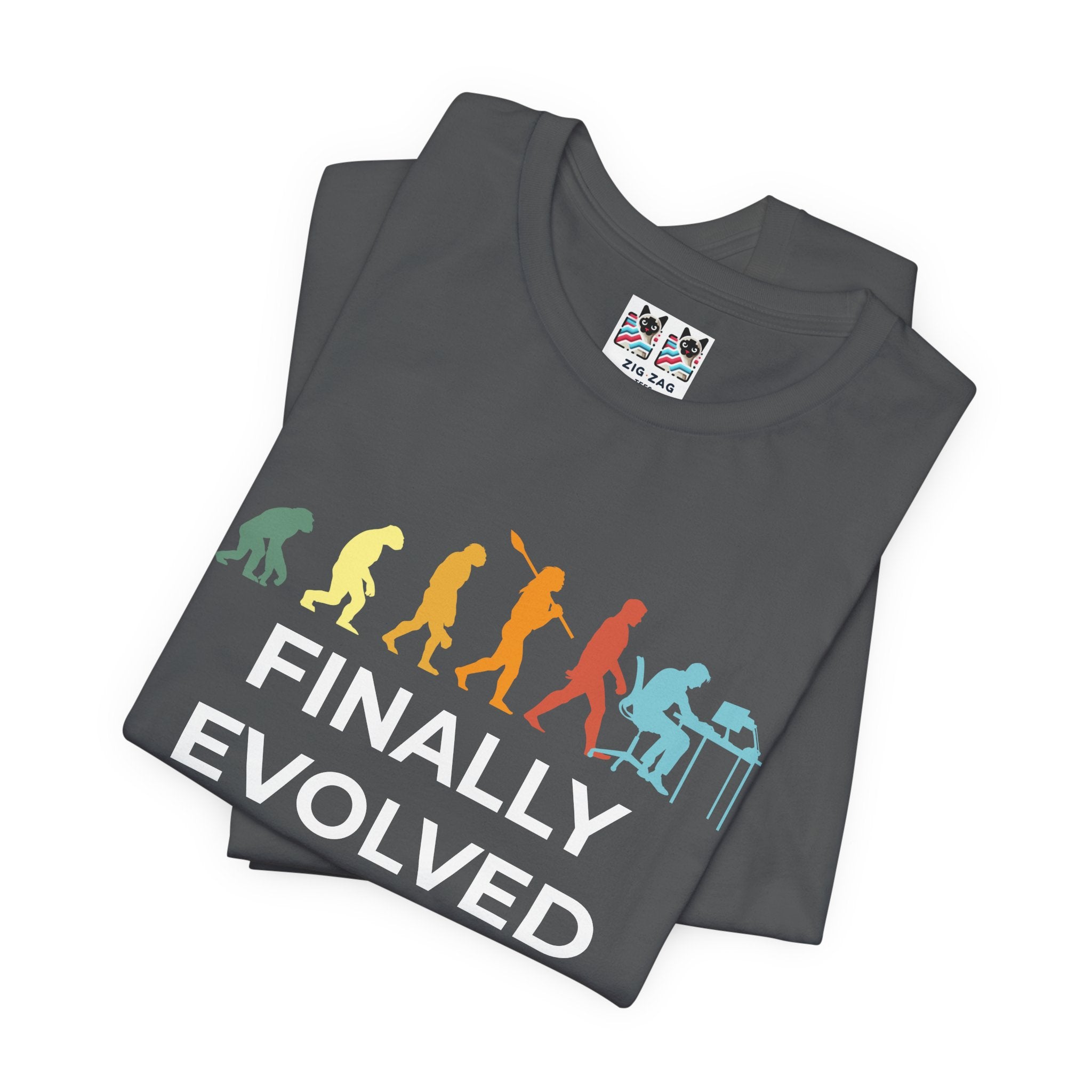 Custom T-Shirt - Evolution of Man to Computer User T-Shirt