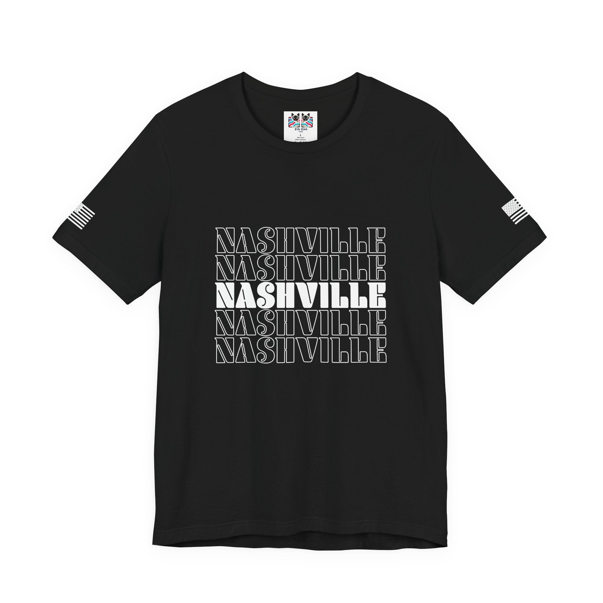 Nashville Repeat Stack T-Shirt – Bold Retro Stacked Typography Tee