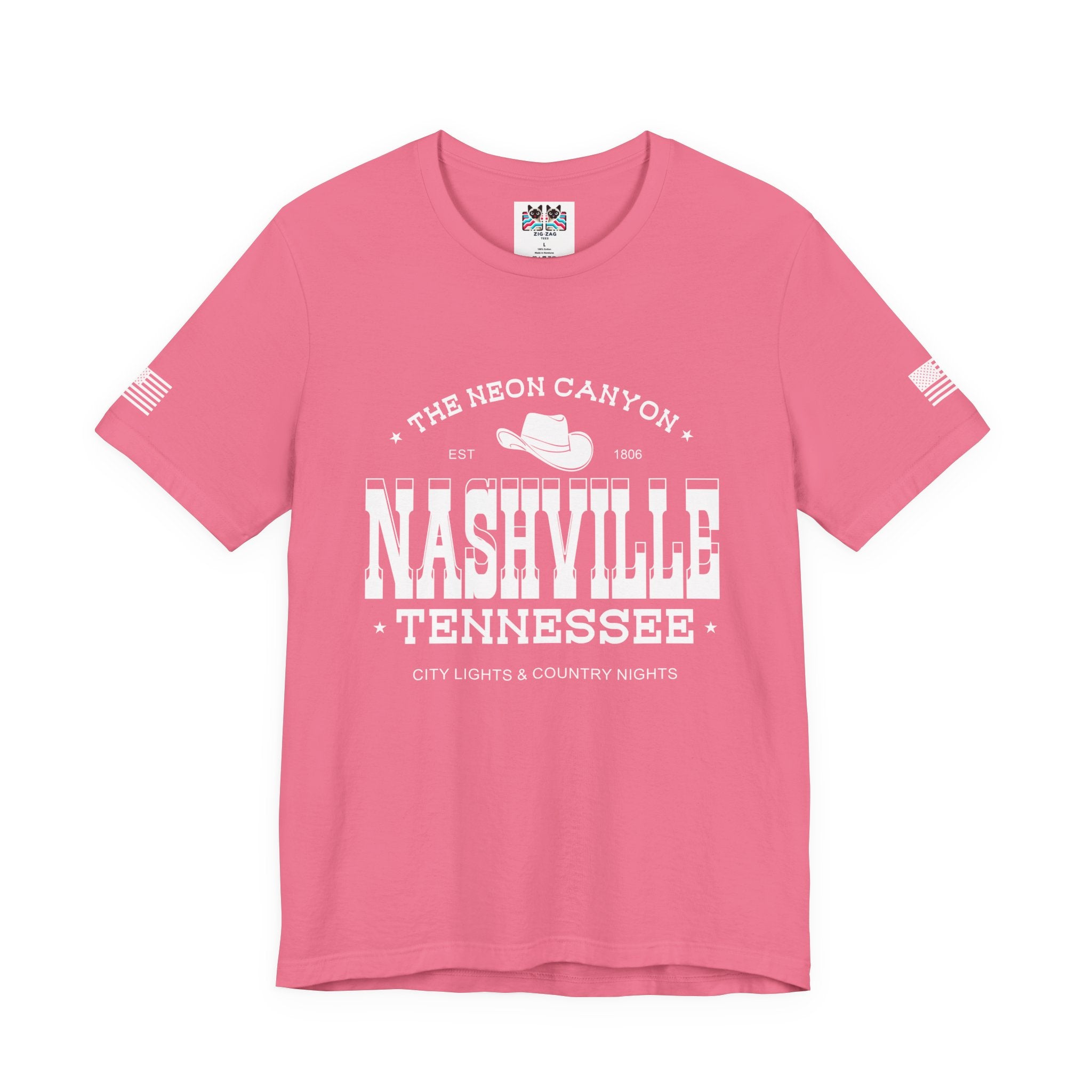 Nashville Tennessee T-Shirt – The Neon Canyon EST 1806 City Lights & Country Nights Graphic Tee