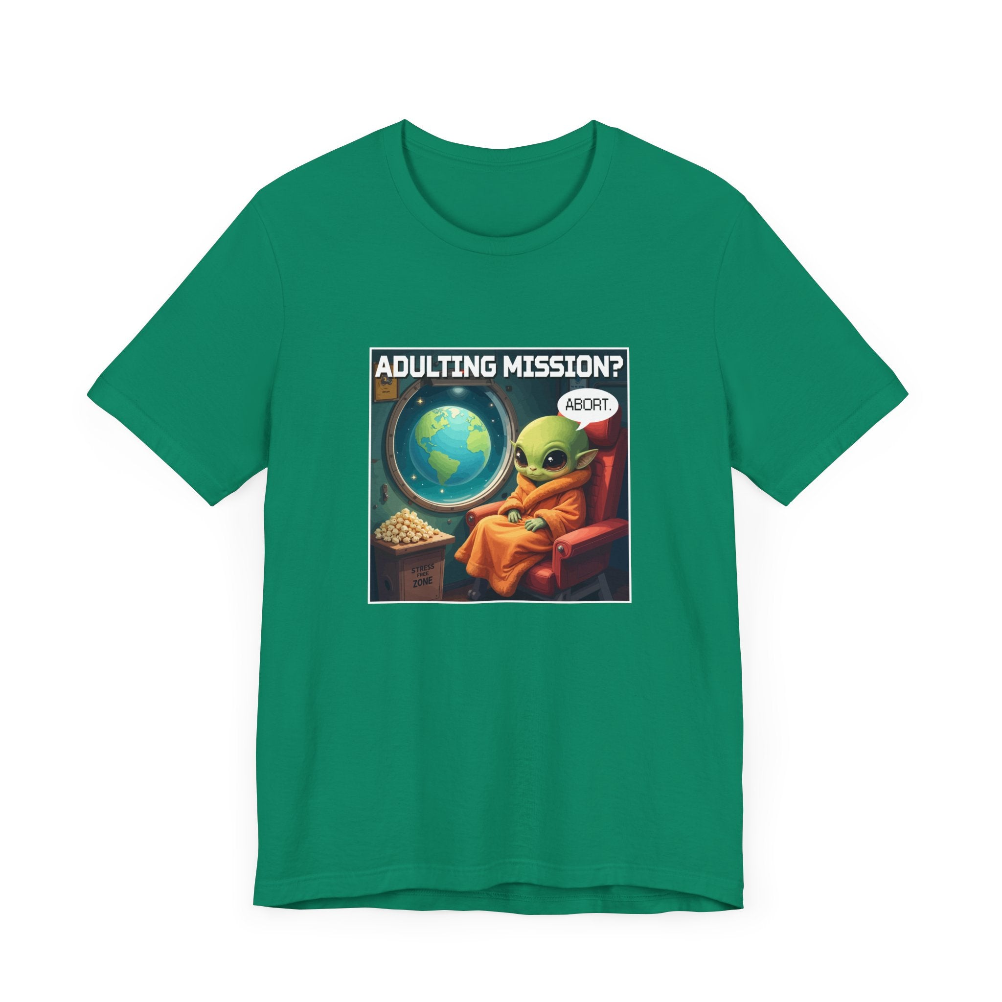Beep Boop Mission Adulting Aborted Tee, Alien Humor Shirt, Funny Life Avoidance Graphic Tee, Outer Space Relatable Top, Cosmic Mood Gift