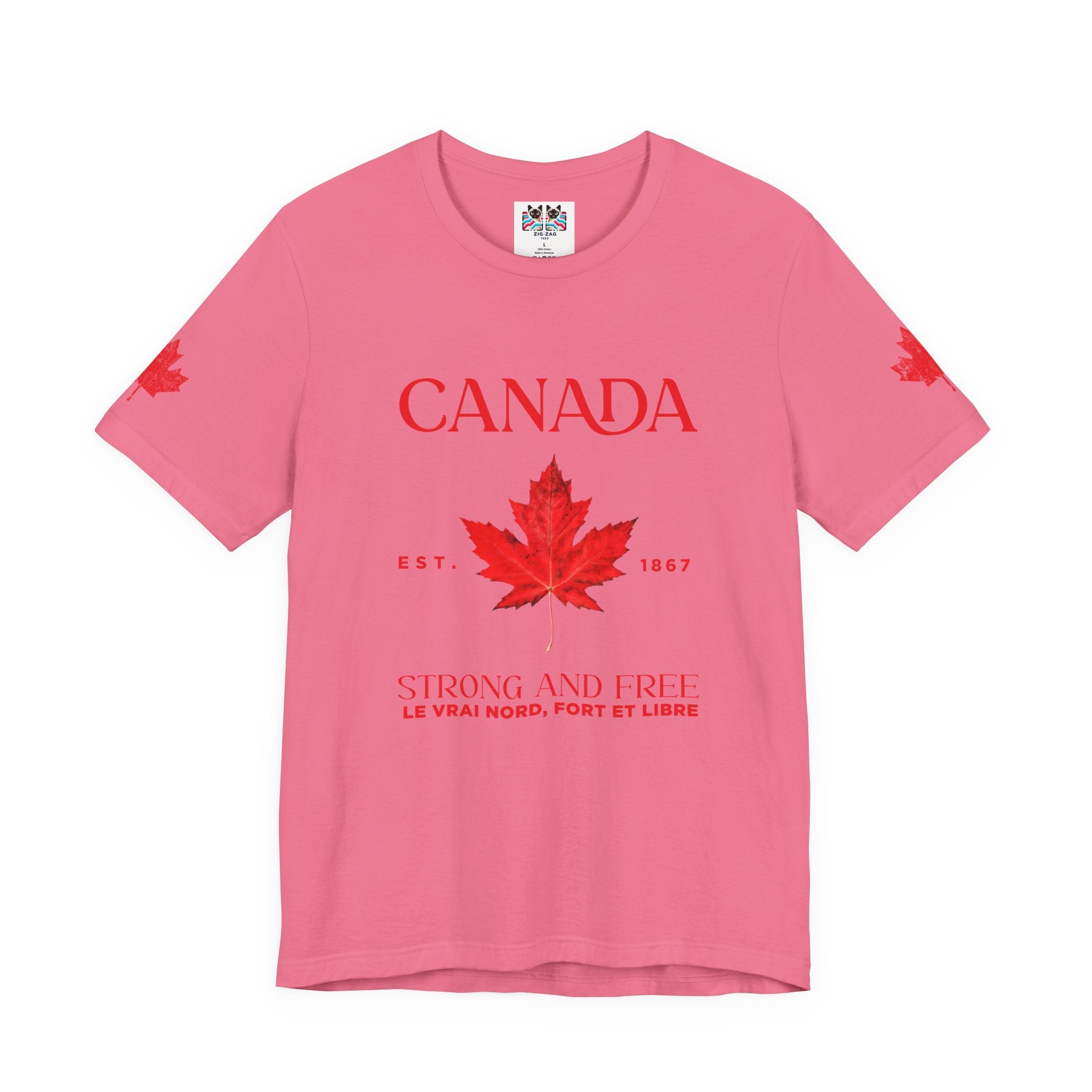 Canada Strong and Free Maple Heritage - Red  Print T-Shirt