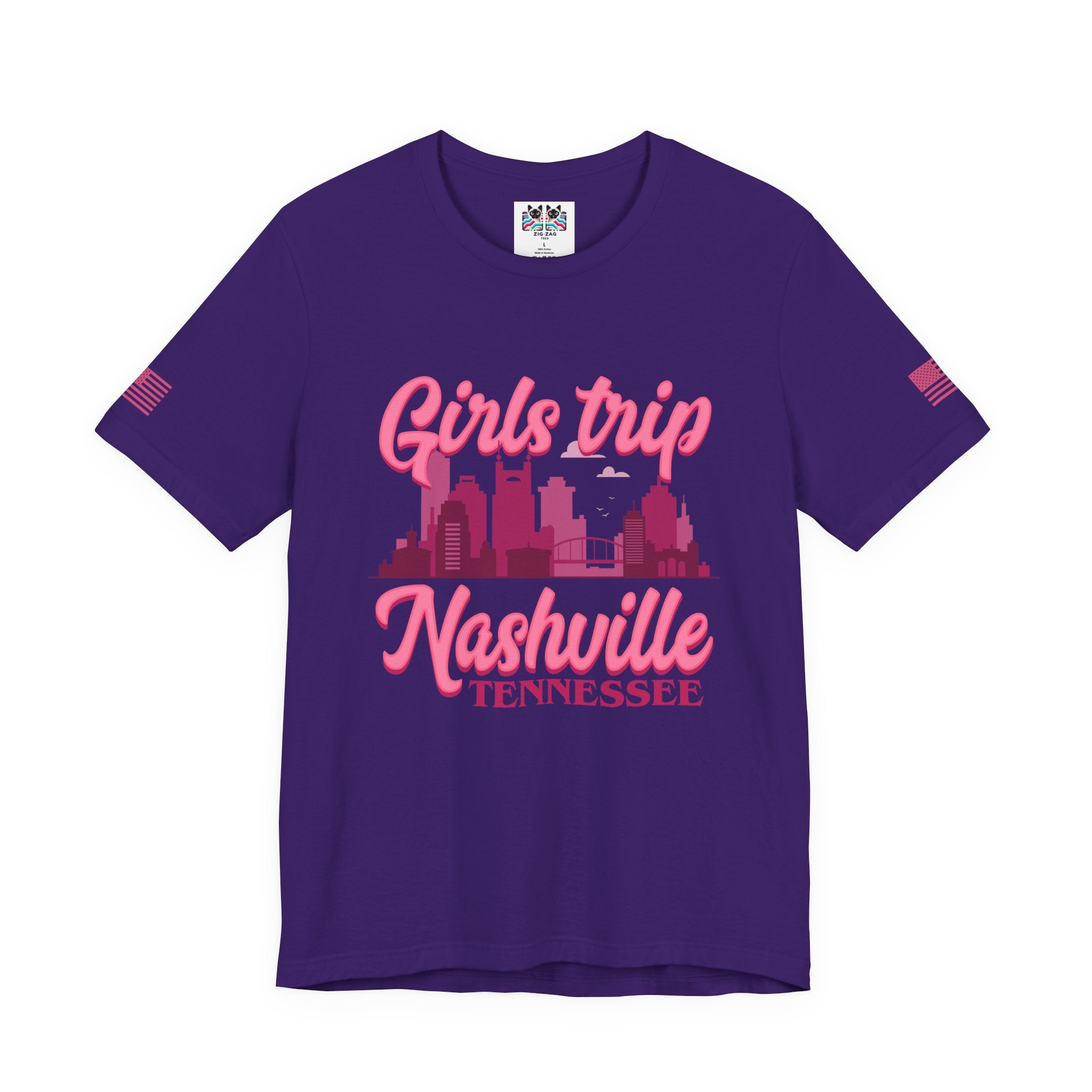 Girls Trip Nashville Tennessee T-Shirt – Retro Script Skyline Graphic Tee