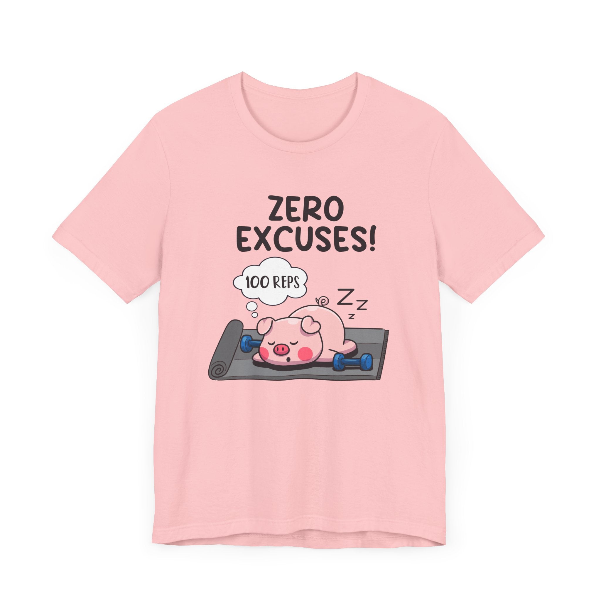 Zero Excuses 100 Reps Tee, Workout Motivation Shirt, Discipline Driven Top, Gym Beast Mode Graphic Tee, Strength Training Gift
