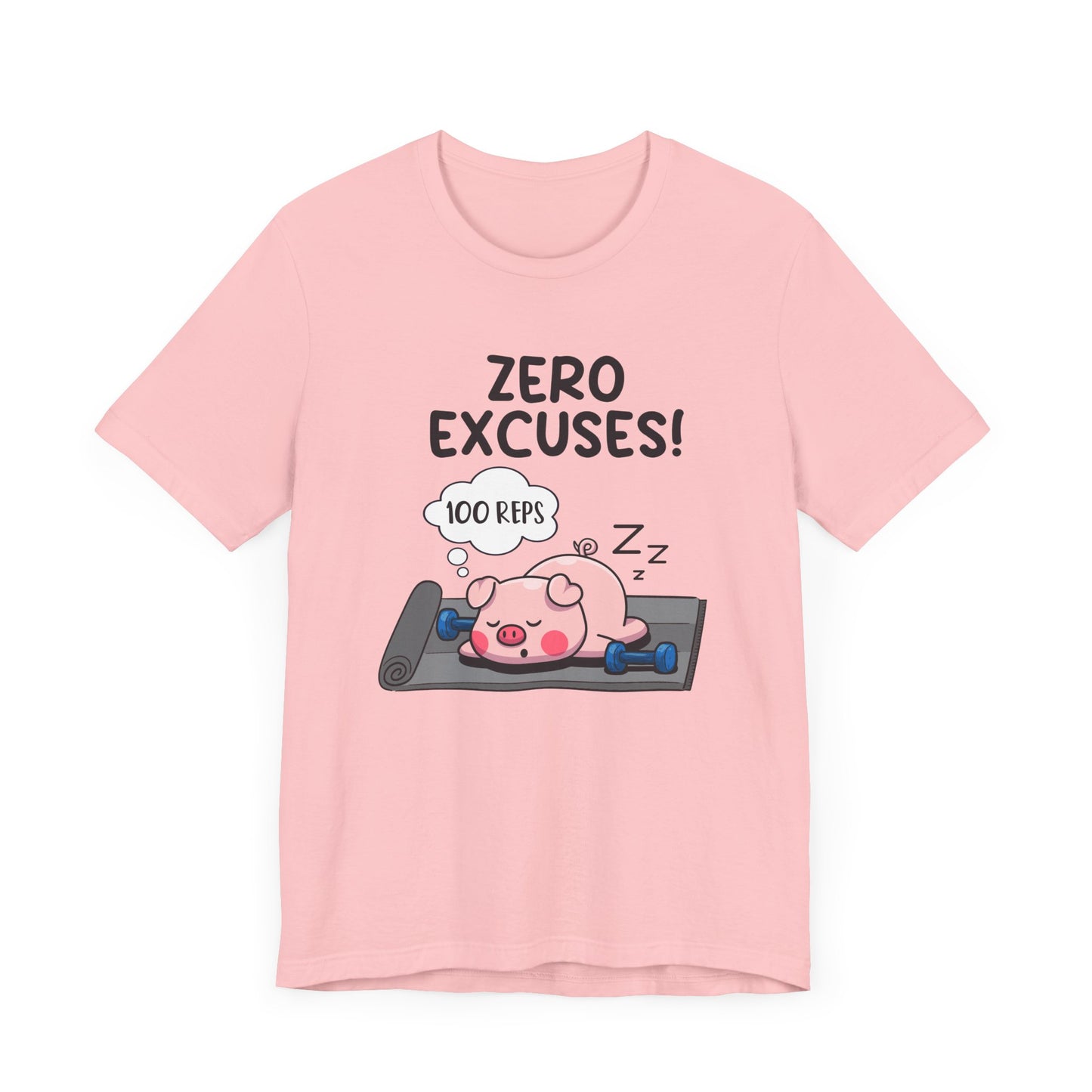 Zero Excuses 100 Reps Tee, Workout Motivation Shirt, Discipline Driven Top, Gym Beast Mode Graphic Tee, Strength Training Gift
