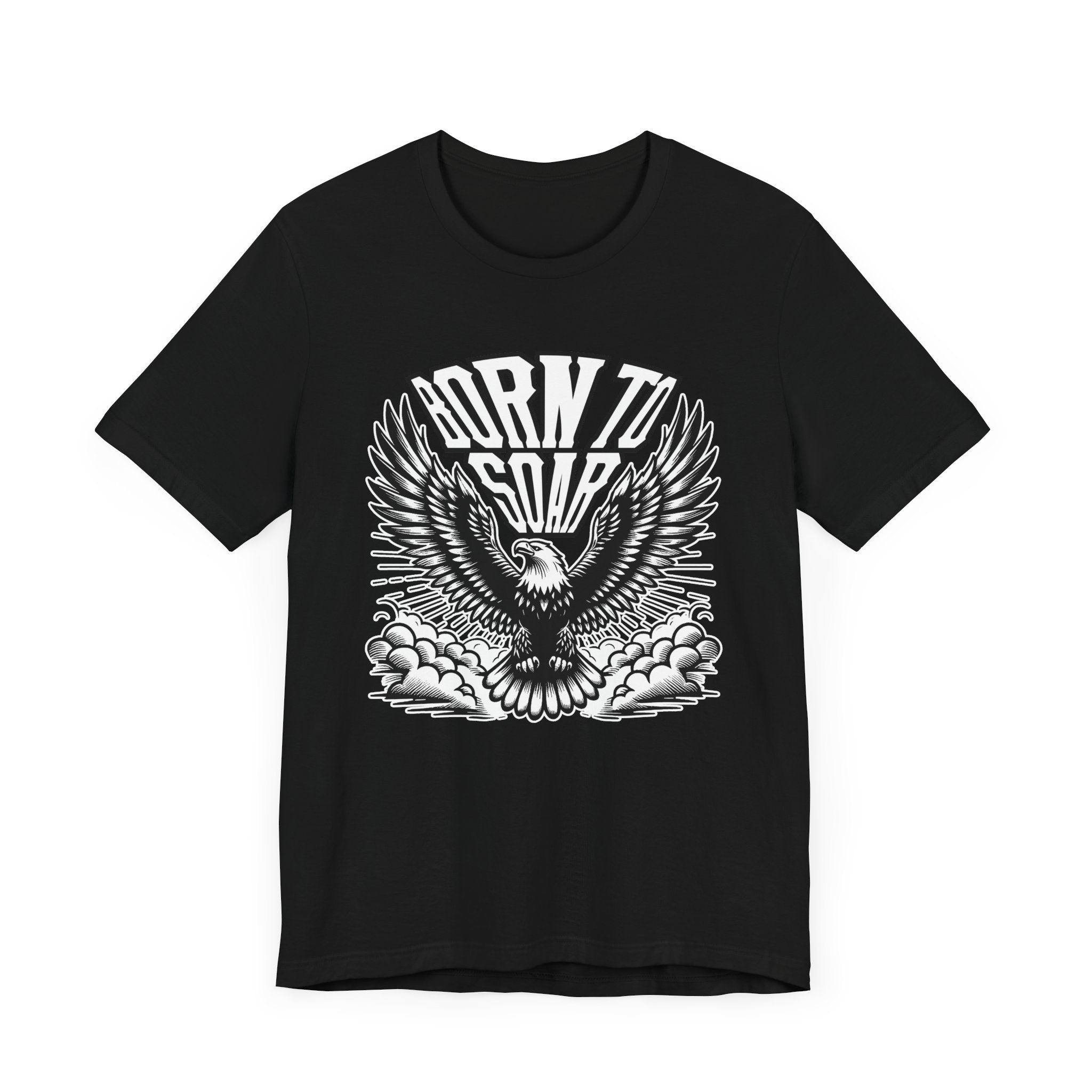 Born to Soar | Eagle with Wide Open Wings Above the Clouds T-Shirt