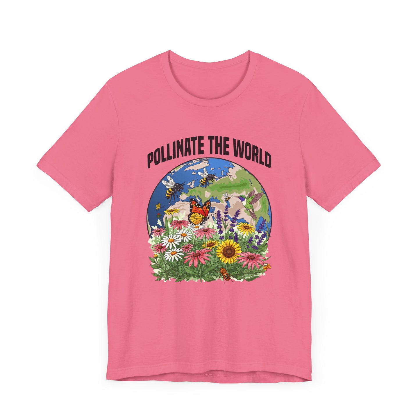 Nature’s MVP Pollinators Tee, Bee and Butterfly Shirt, Eco Awareness Graphic Tee, Garden Life Top, Wildlife Hero Gift