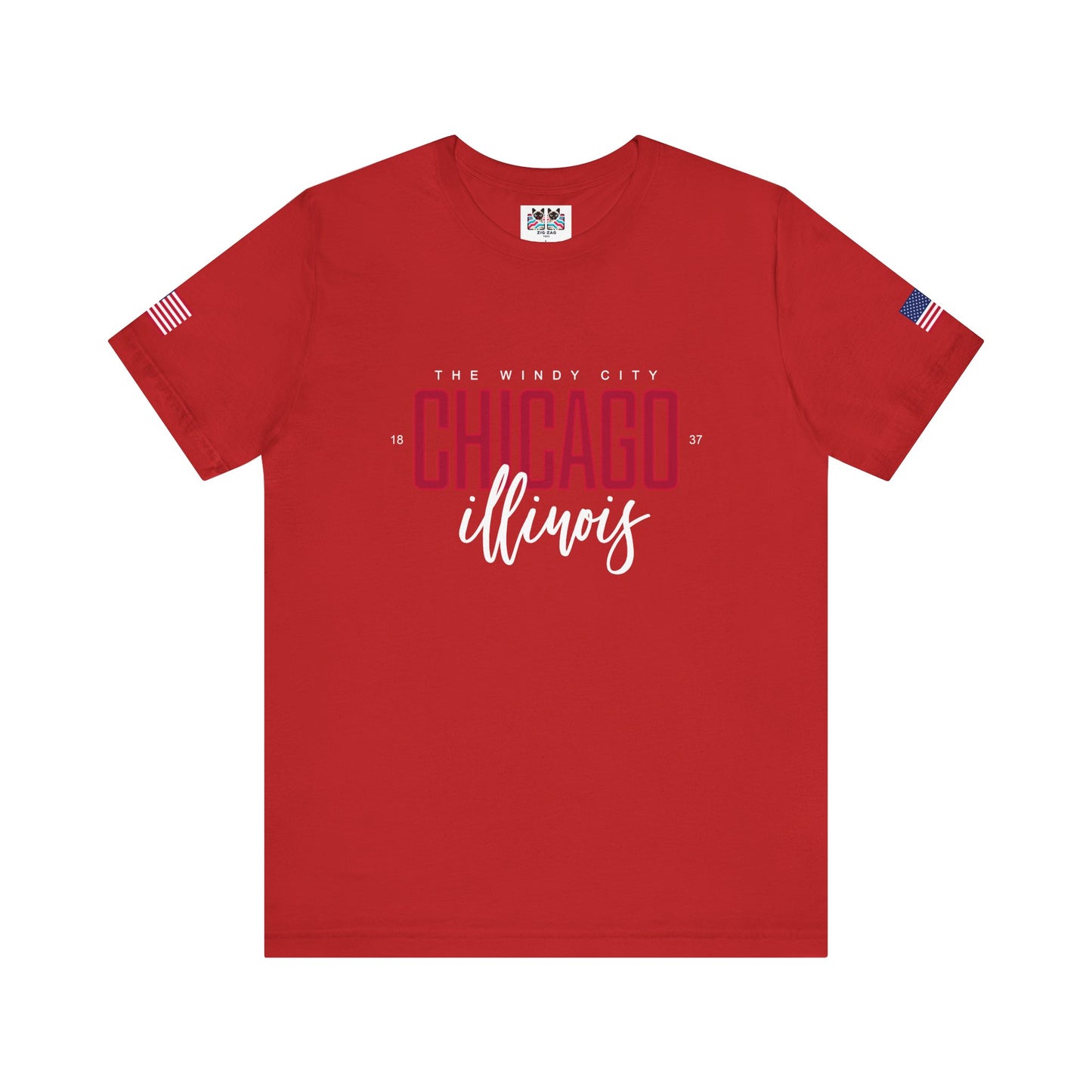 The Windy City Chicago T-Shirt - Chicago Illinois 1837 Purple Typography Design