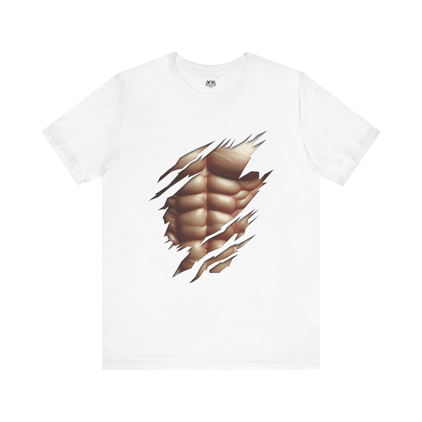 Fake Muscles Ripped Chest Six Pack Abs Funny Costume T-Shirt