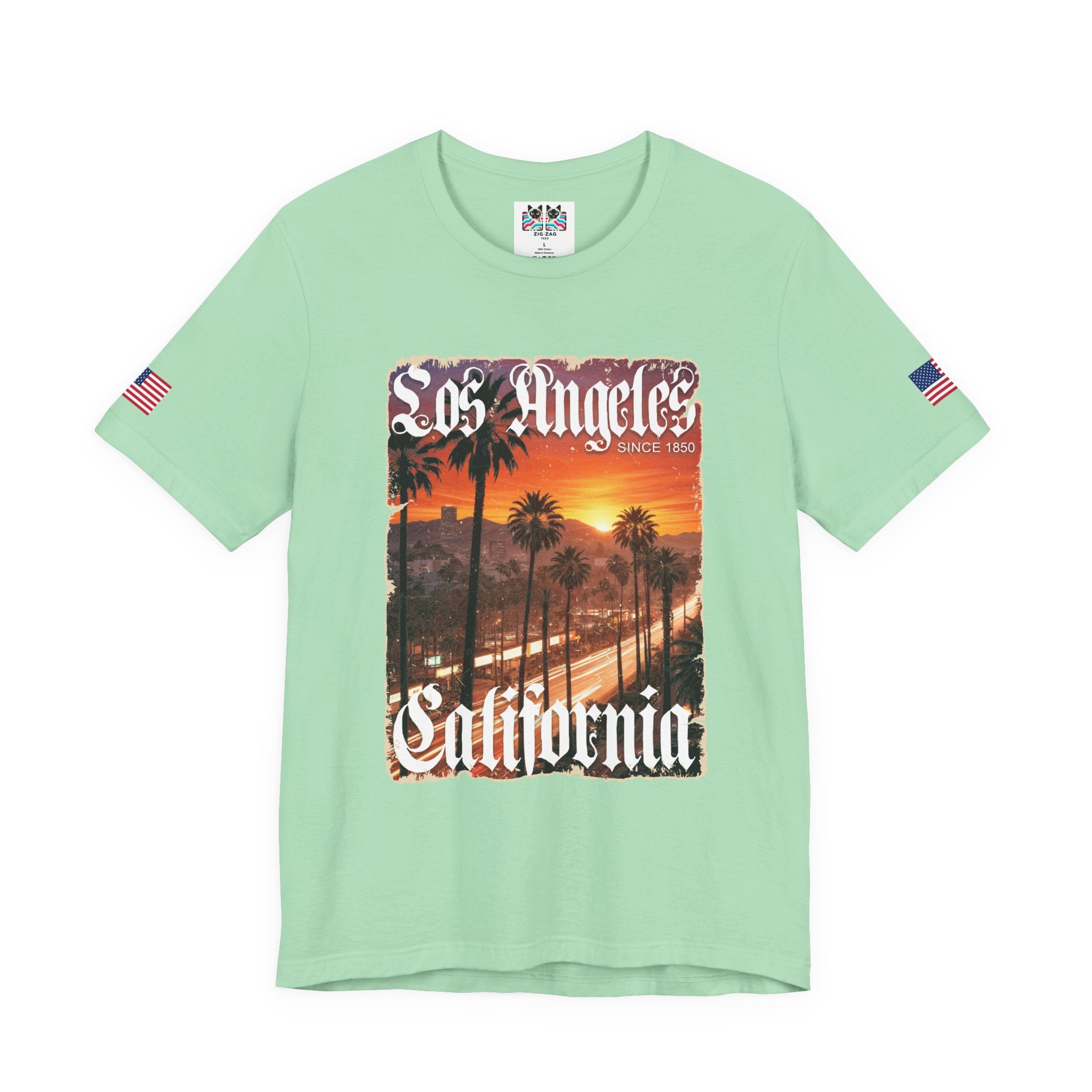 Los Angeles California Since 1850 T-Shirt – Gothic Old English Sunset Boulevard Tee