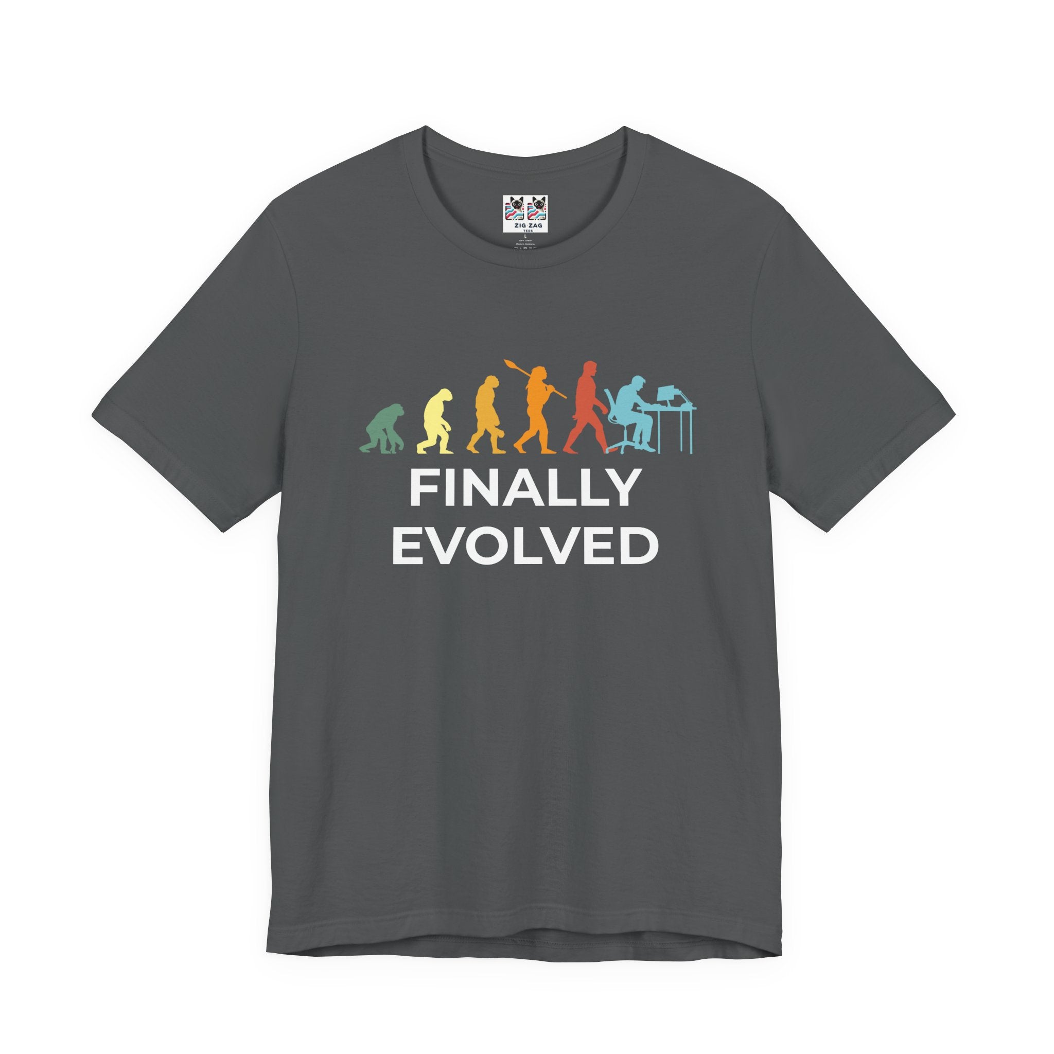 Custom T-Shirt - Evolution of Man to Computer User T-Shirt