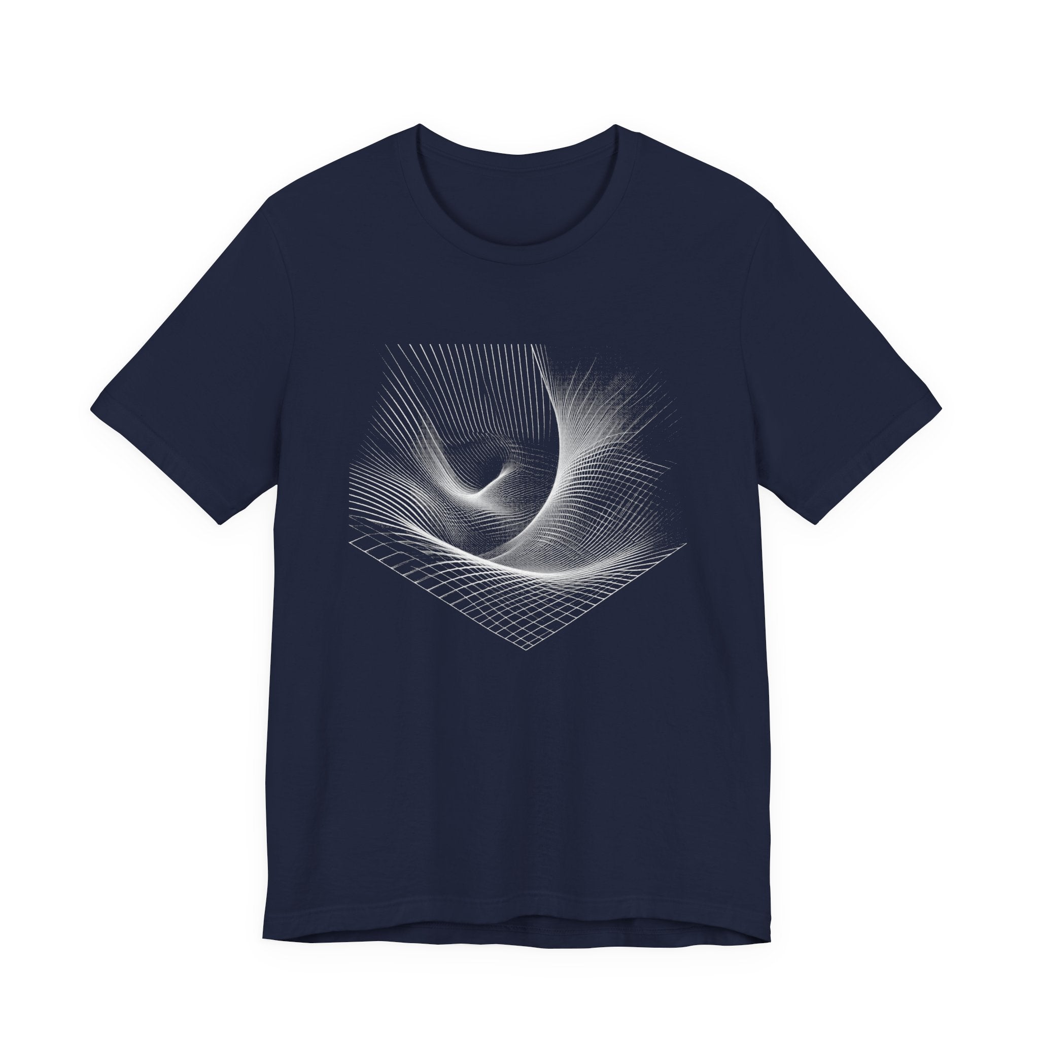 Grid Distortion – Abstract Warped Grid Pattern Graphic T-Shirt