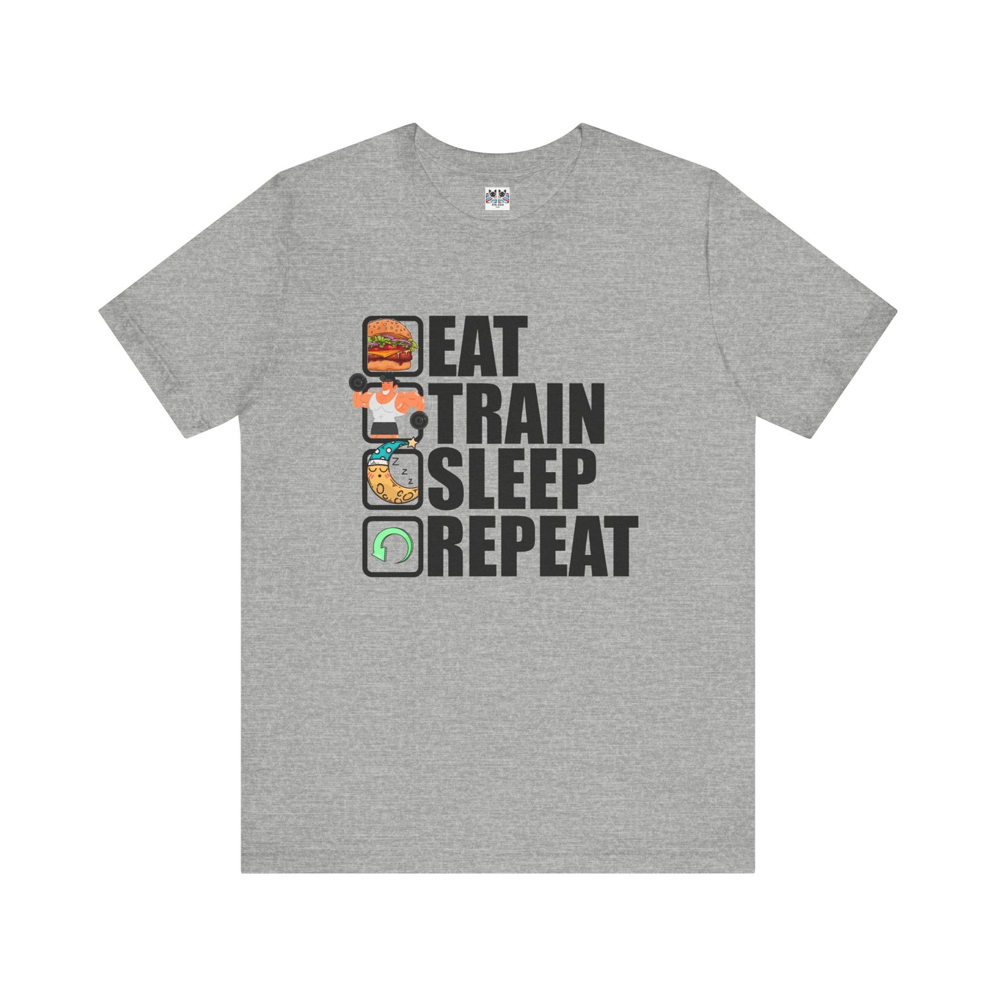Eat Train Sleep Repeat Fitness Gym Motivation Lifestyle T-Shirt
