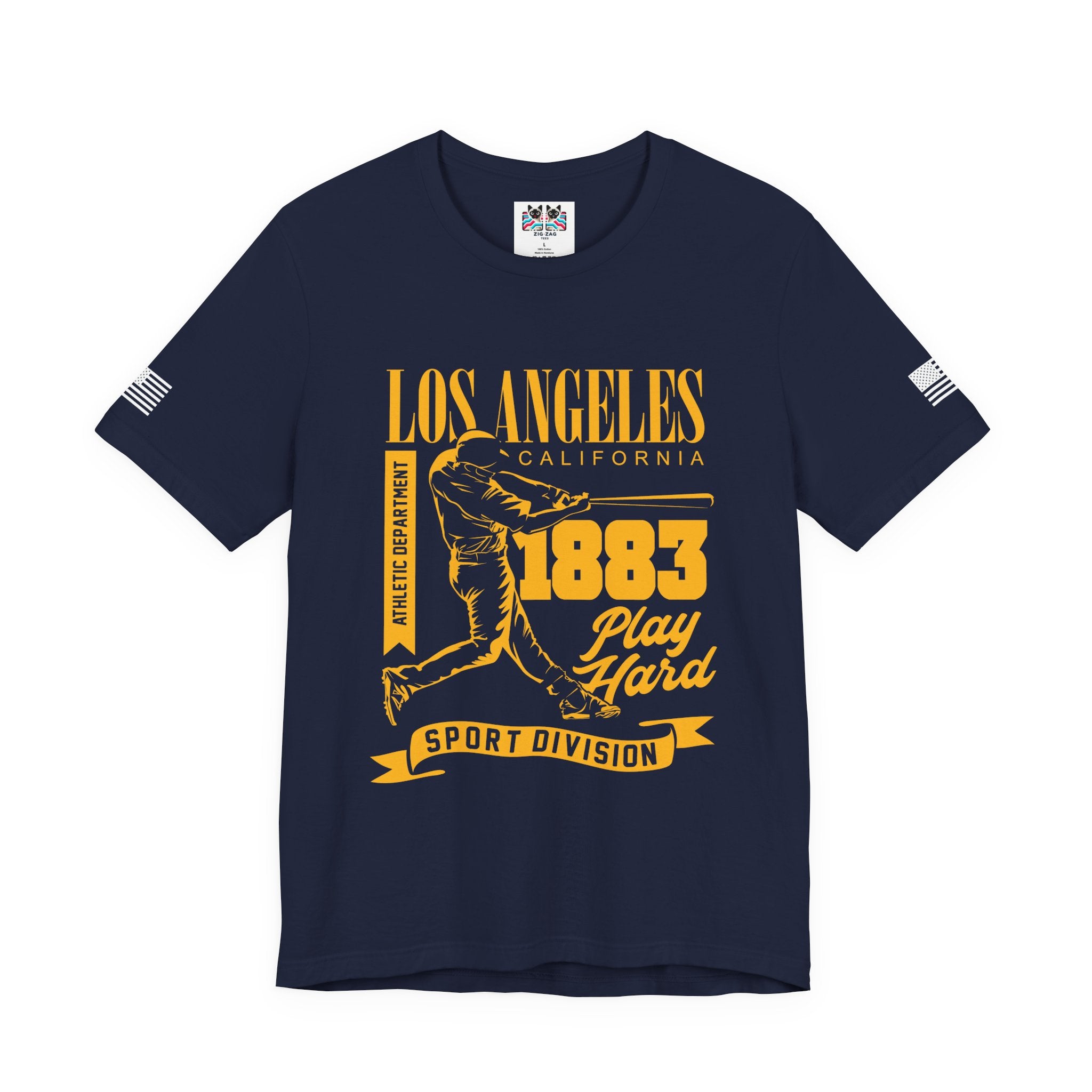 Los Angeles California Baseball T-Shirt – 1883 Play Hard Athletic Department Sport Division Tee