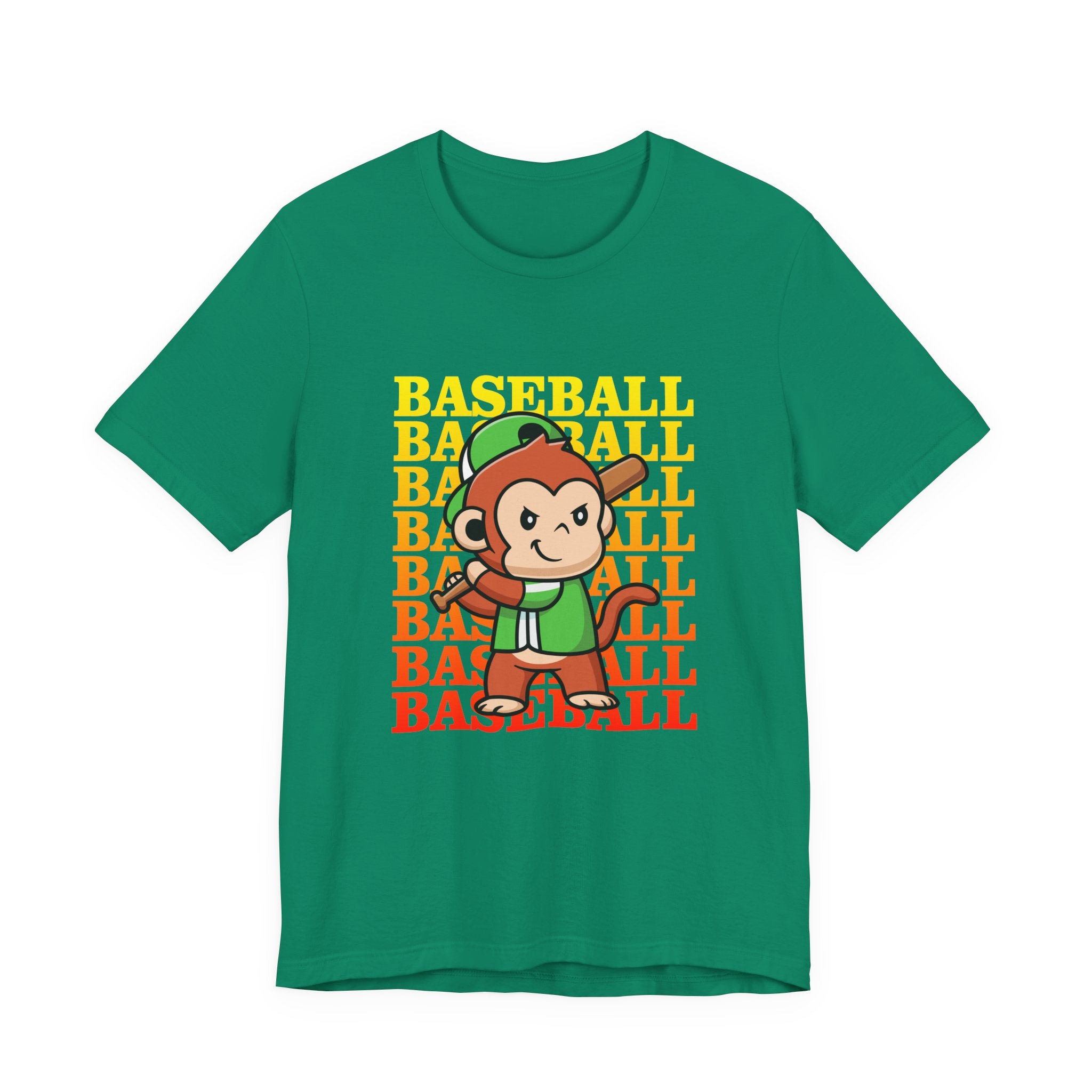 Baseball tshirt - Baseball Monkey Player Tshirt Large Graphic Monkey Baseball Player with Baseball Text Background