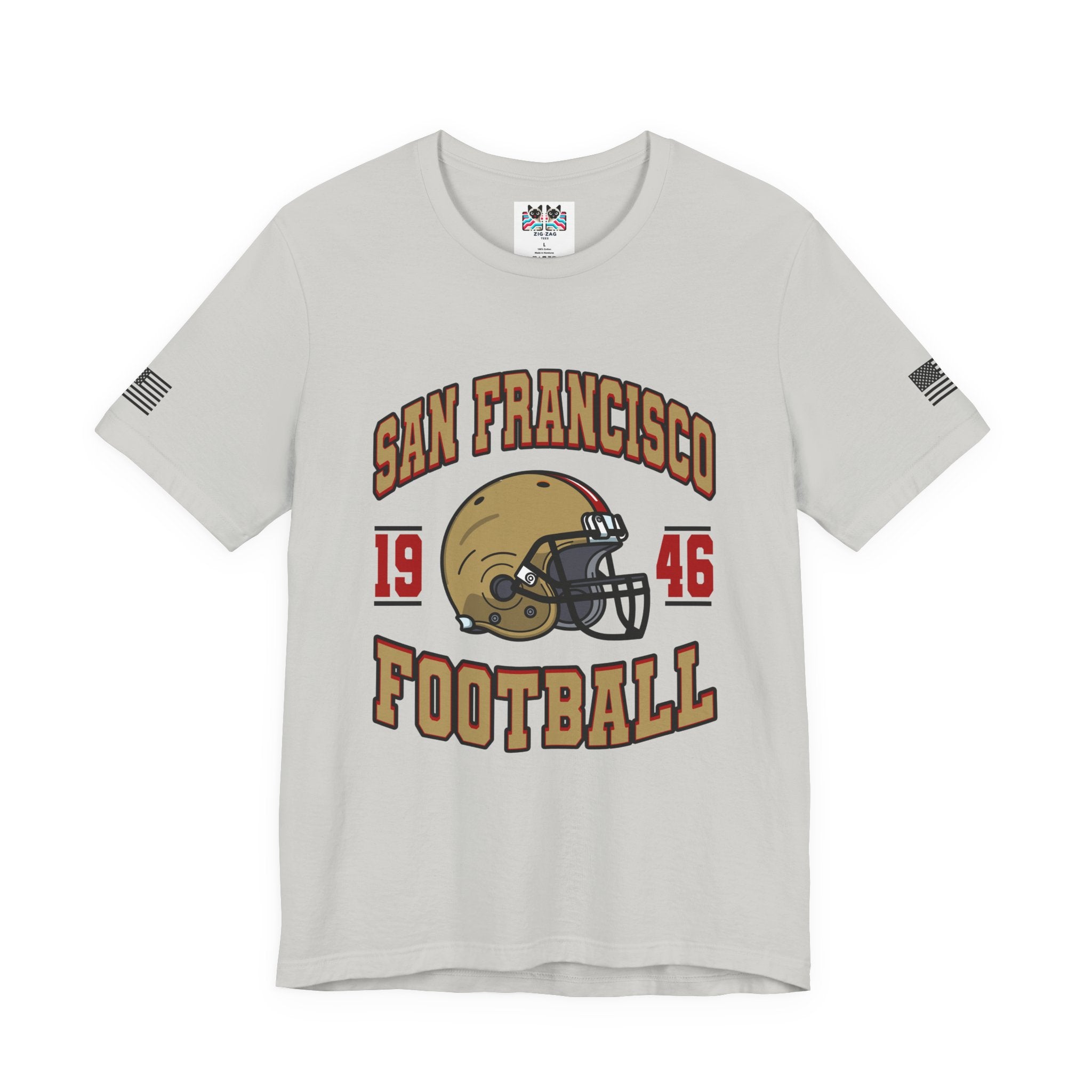 San Francisco Football T-Shirt, 1946 Arch Helmet Graphic Tee, SF Bay Area Fan Shirt, Vintage Retro Football Shirt, Unisex