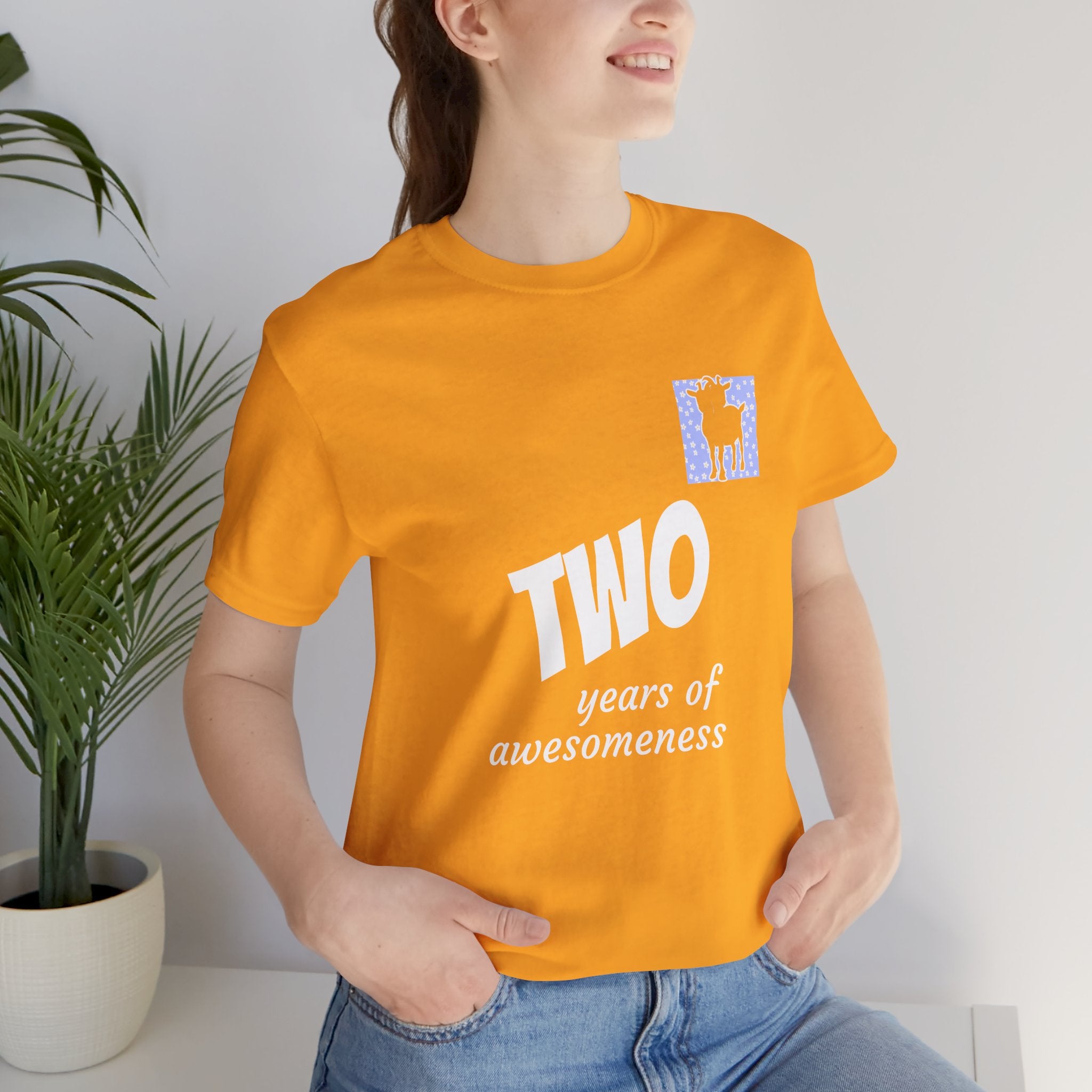 Custom T-Shirt - Double-Headed Goat Outline Graphic T-Shirt