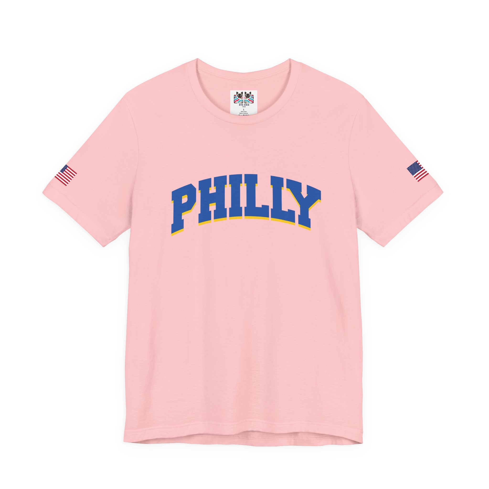 Philly T-Shirt – Bold Arched Varsity Blue & Gold Typography Graphic Tee