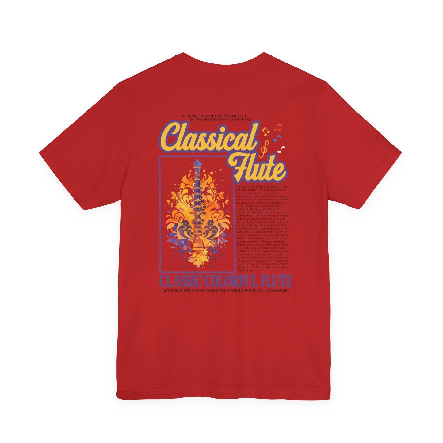 Classic Colorful Flute Music Notes Classical Flute T-Shirt