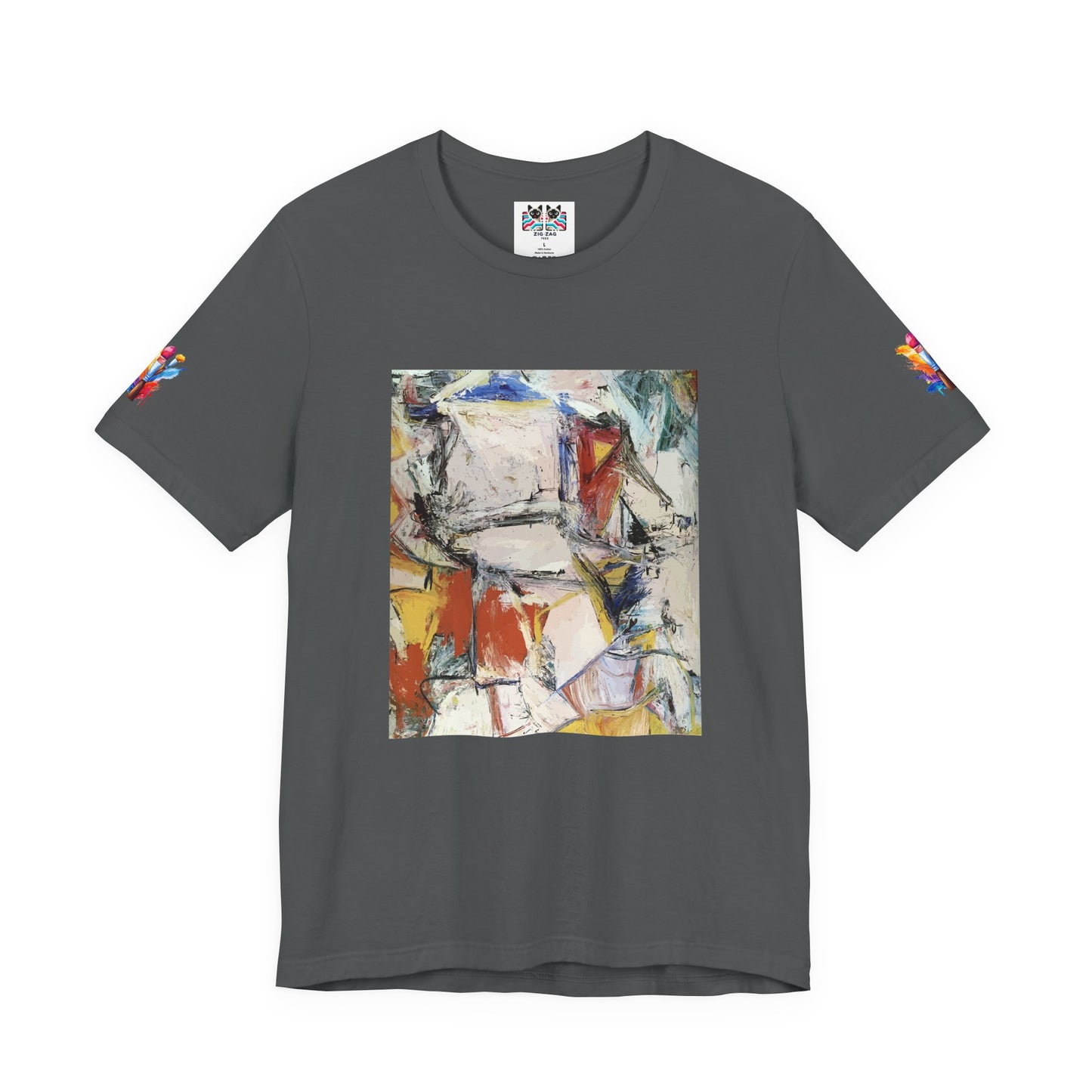 Abstract Expressionism Art T-Shirt – Colorful Geometric Painting Graphic Tee