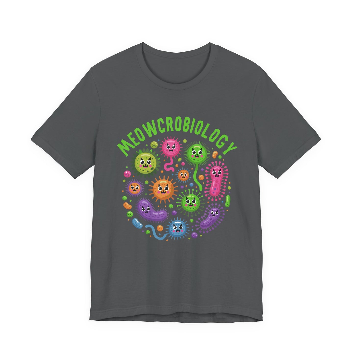Science Biology Meowcrobiology Tshirt – Cat-Faced Microorganisms Science Pun