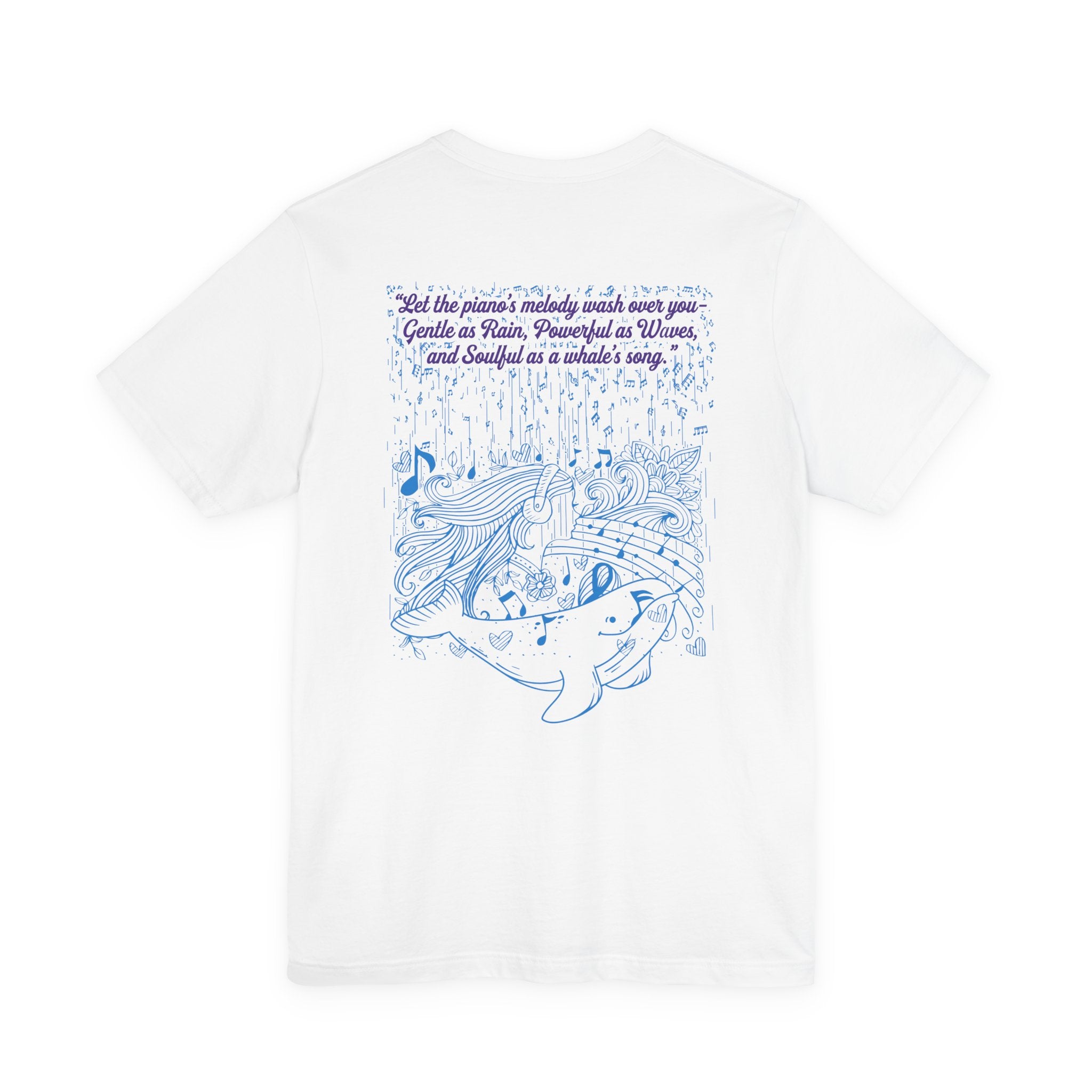 Gentle Rain, Powerful Waves, Soulful Whale Song Piano T-Shirt