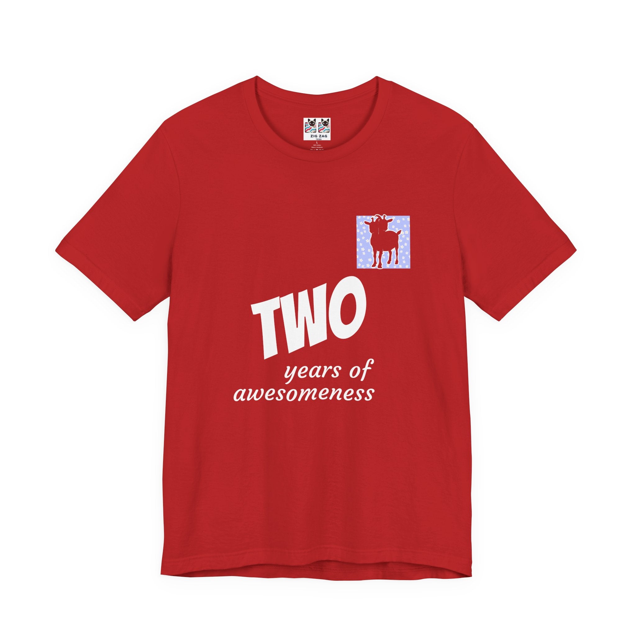Custom T-Shirt - Double-Headed Goat Outline Graphic T-Shirt