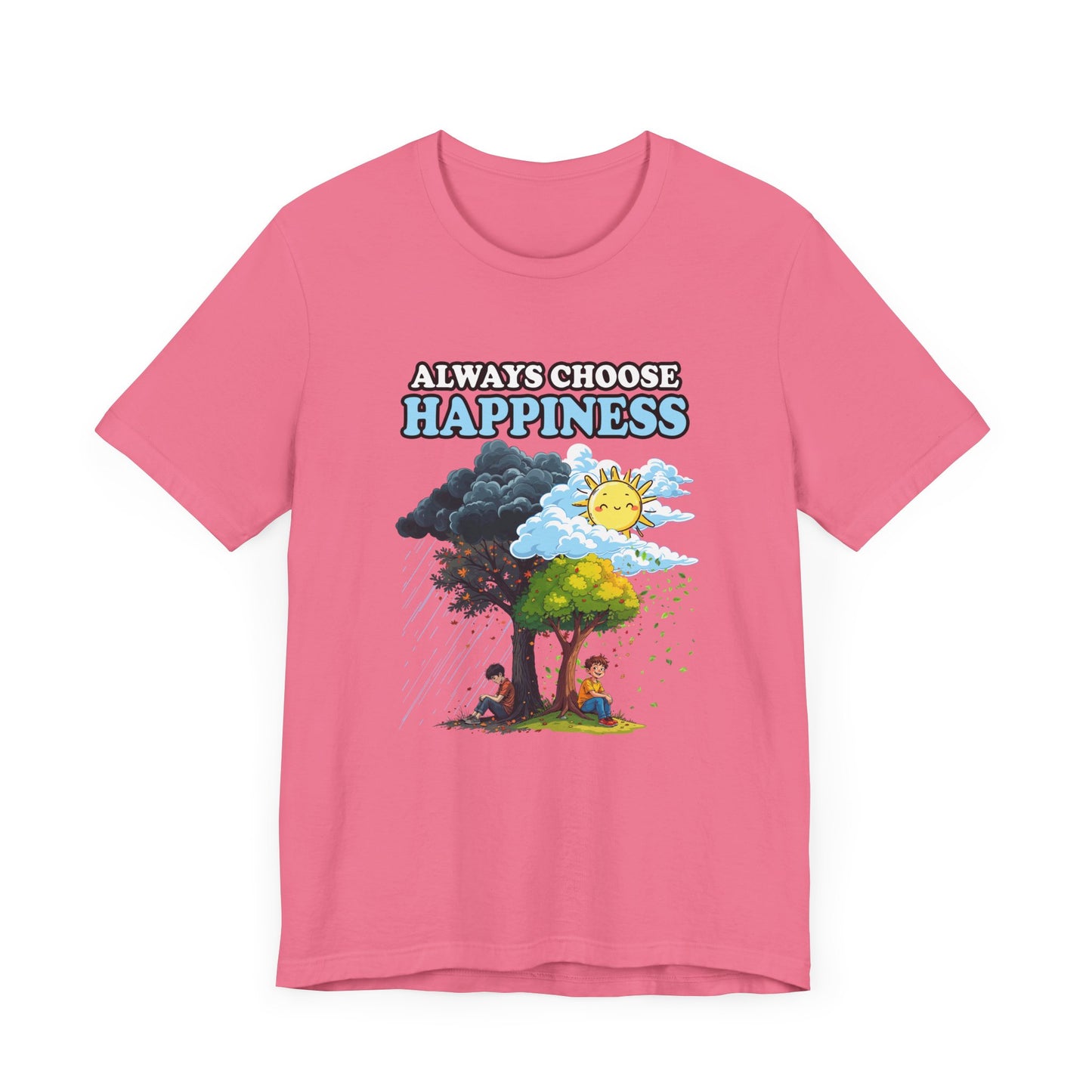 Embrace positivity Always Choose Happiness – Two Sides of Life Motivational Graphic T-Shirt