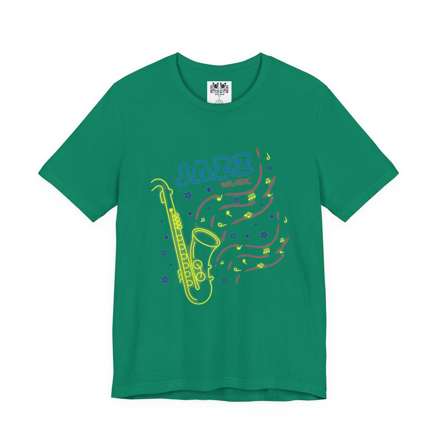 Neon Jazz Night Saxophone Music T-Shirt
