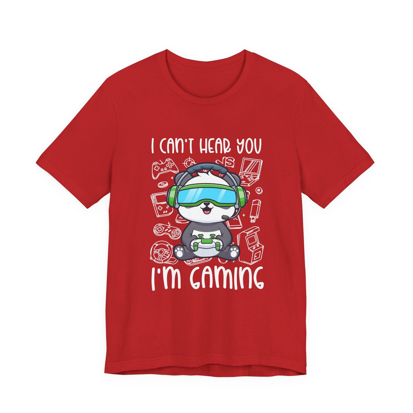 I Can’t Hear You I’m Gaming T-Shirt – Cute Puppy Gamer Headset Graphic Tee