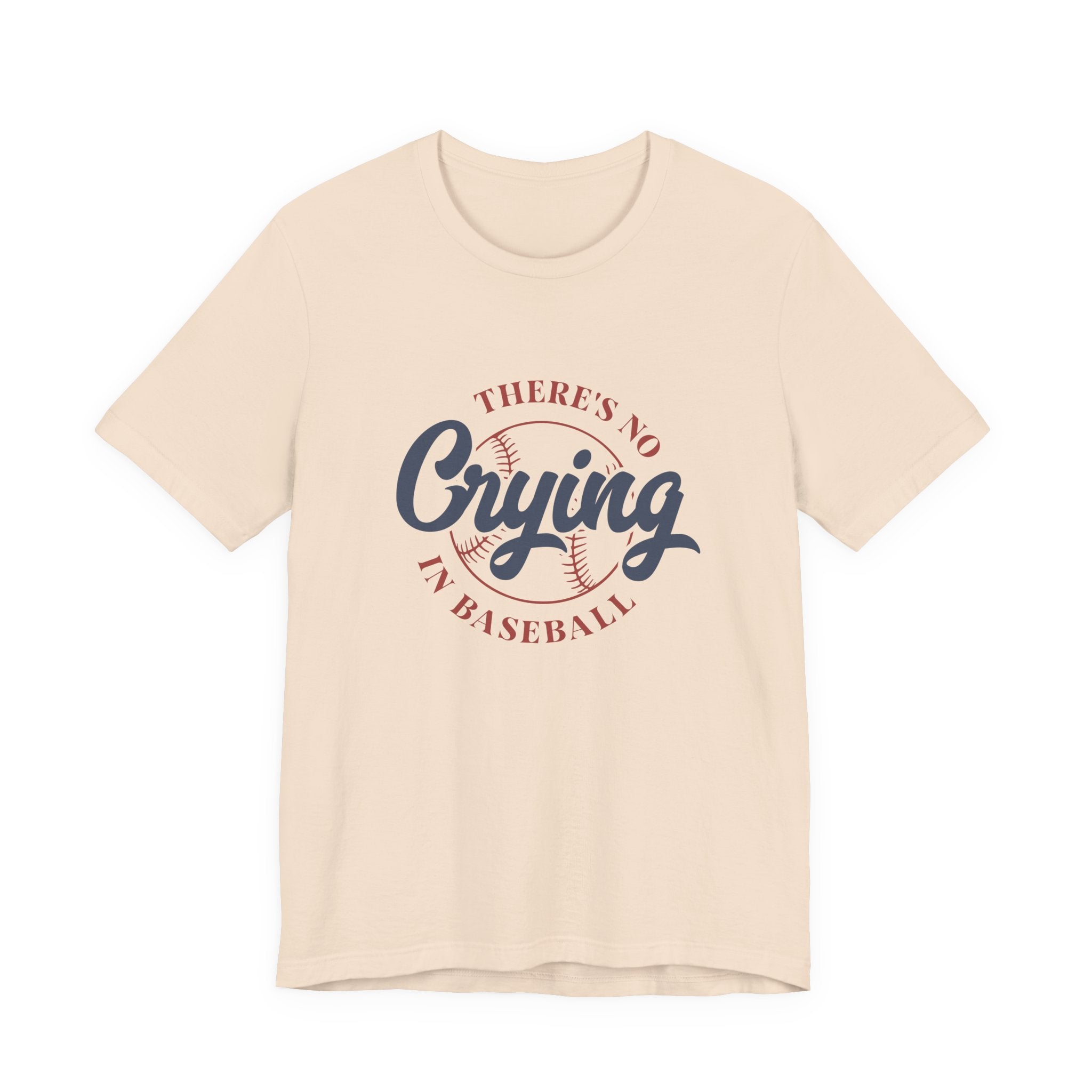 Baseball tshirt -Theres No Crying In Baseball Tshirt Large Baseball Outline with Crying Text Humor