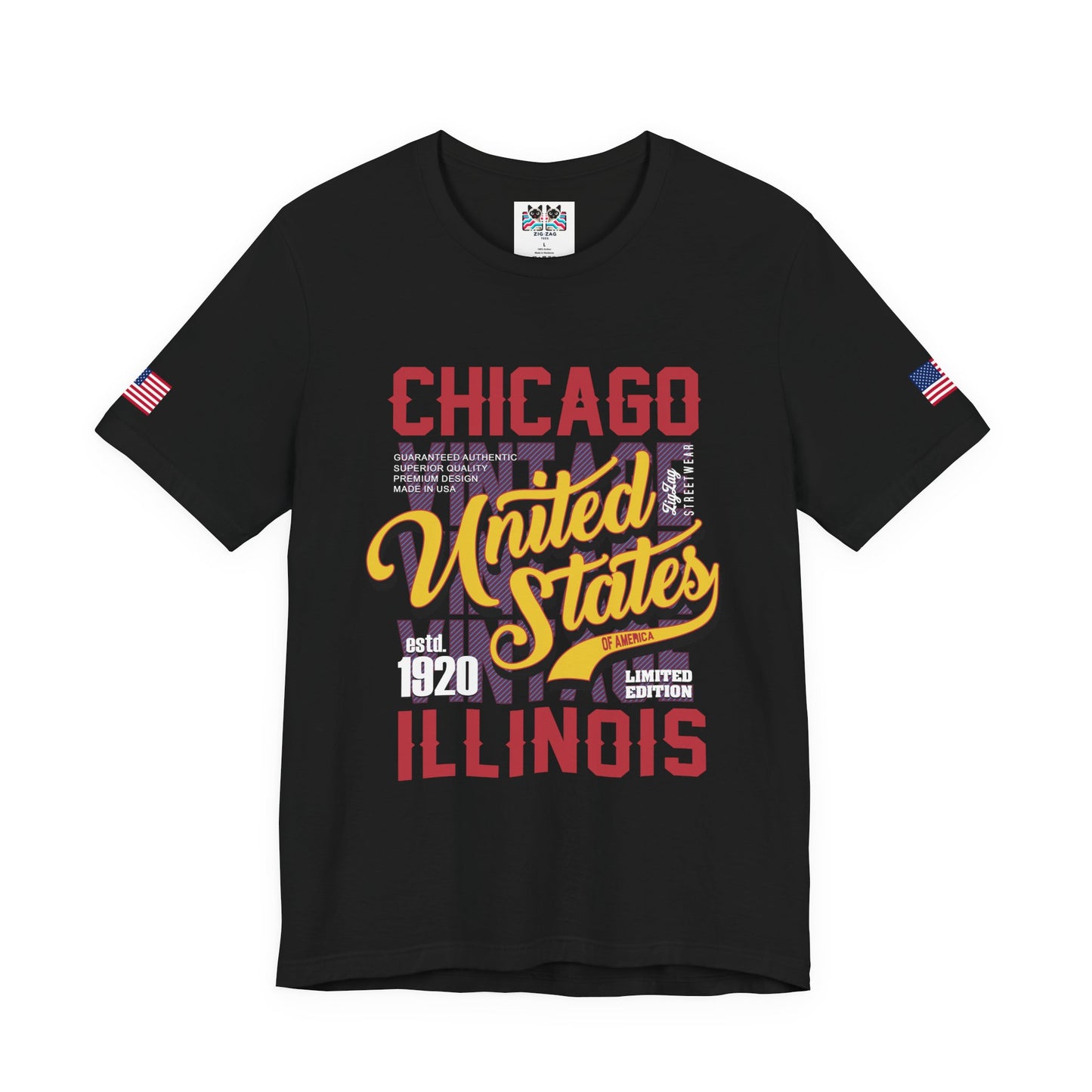Chicago United States Illinois T-Shirt - Limited Edition 1920 Vintage Streetwear