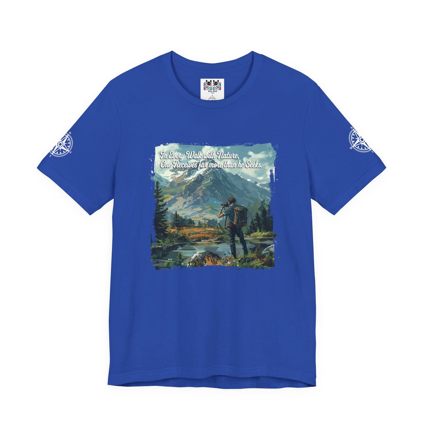 In Every Walk with Nature One Receives T-Shirt – Nature Quote Mountain Hiker Graphic Tee